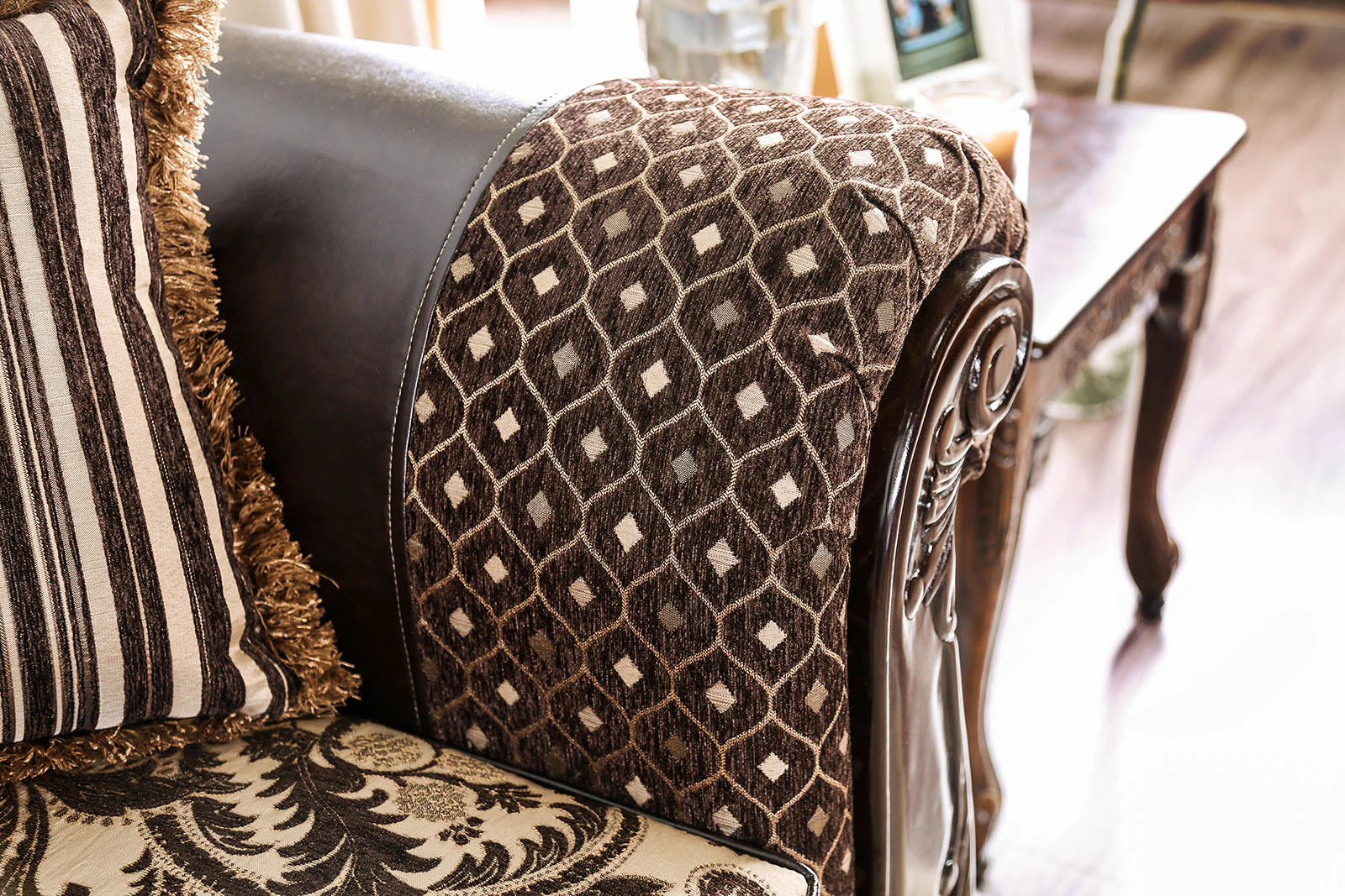 Quirino Light Brown/Dark Brown Sofa & Loveseat - Image 7