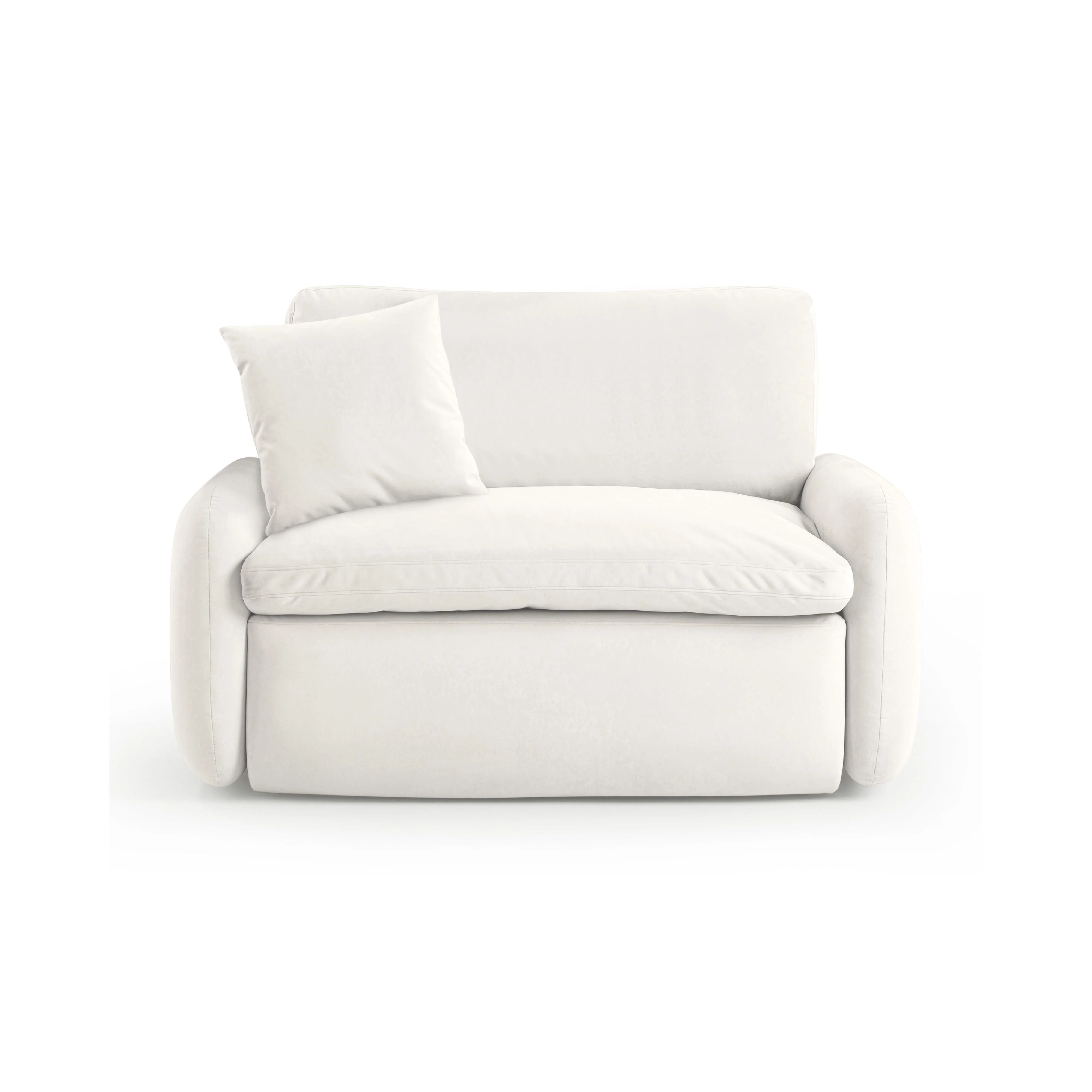 Rachelle Cream Performance Velvet Lounge Chair - Image 3