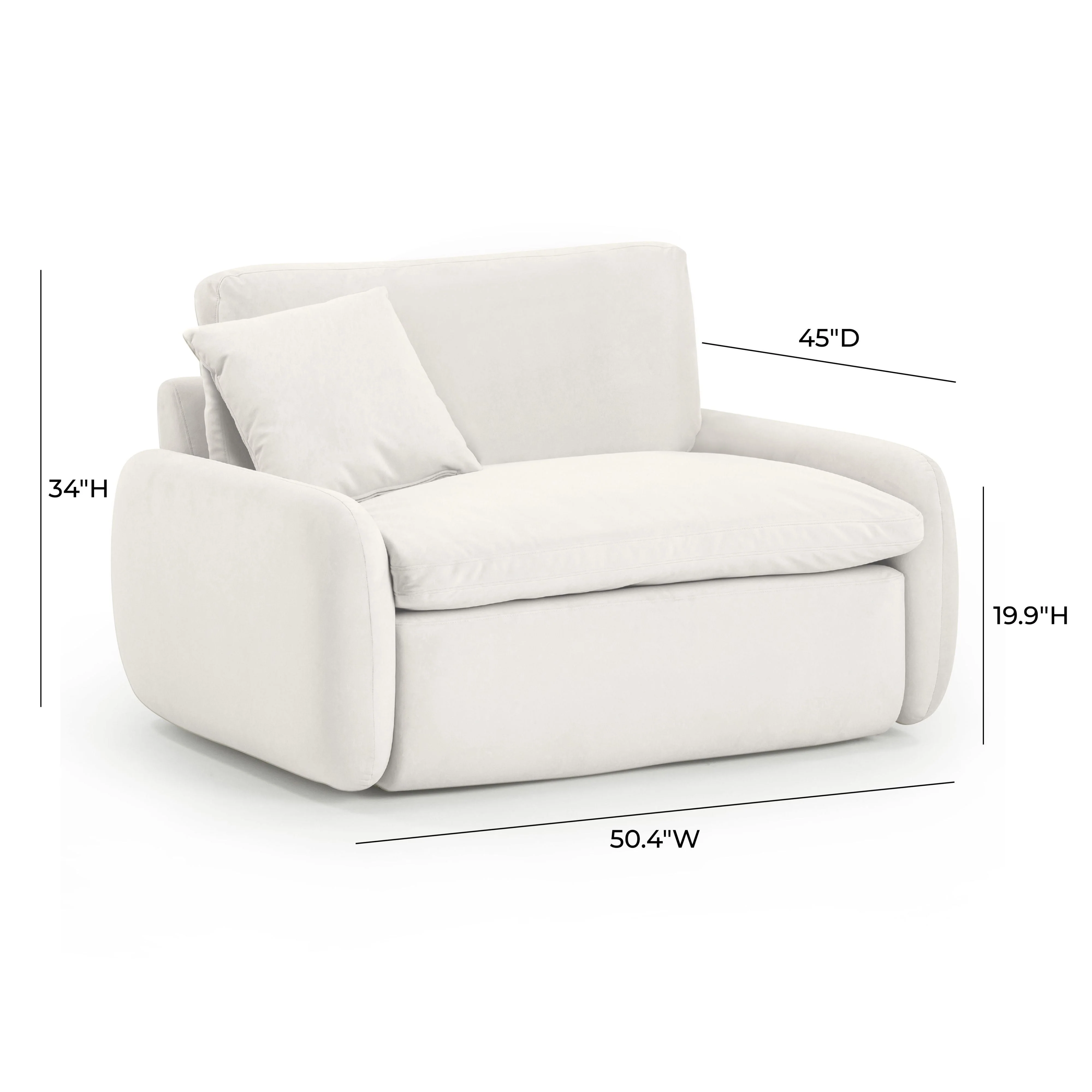 Rachelle Cream Performance Velvet Lounge Chair - Image 7