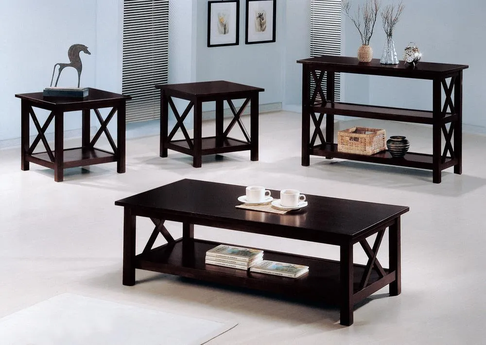 Rachelle Deep Merlot 3-Piece Occasional Table Set