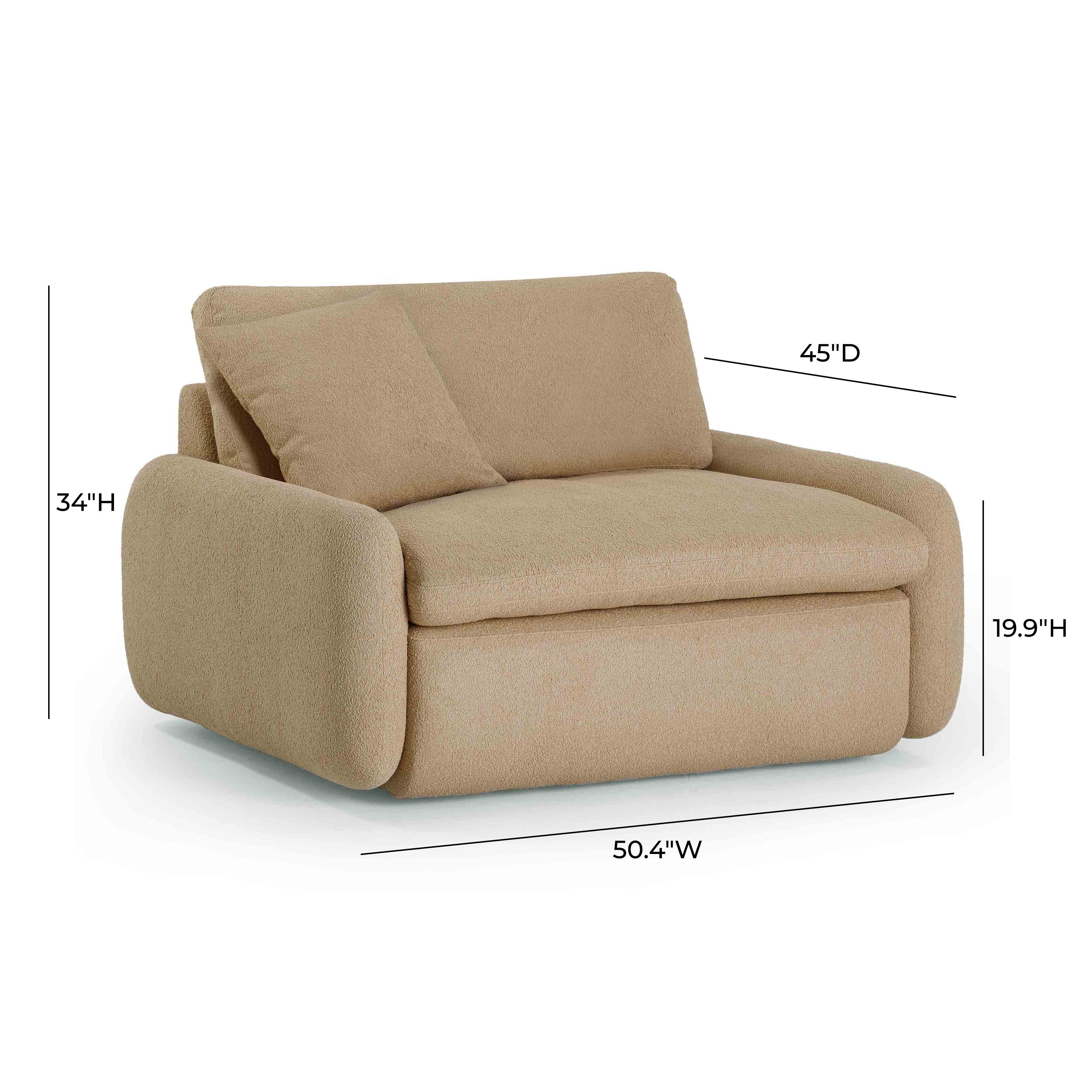 Rachelle Tan Boucle Lounge Chair - Image 7