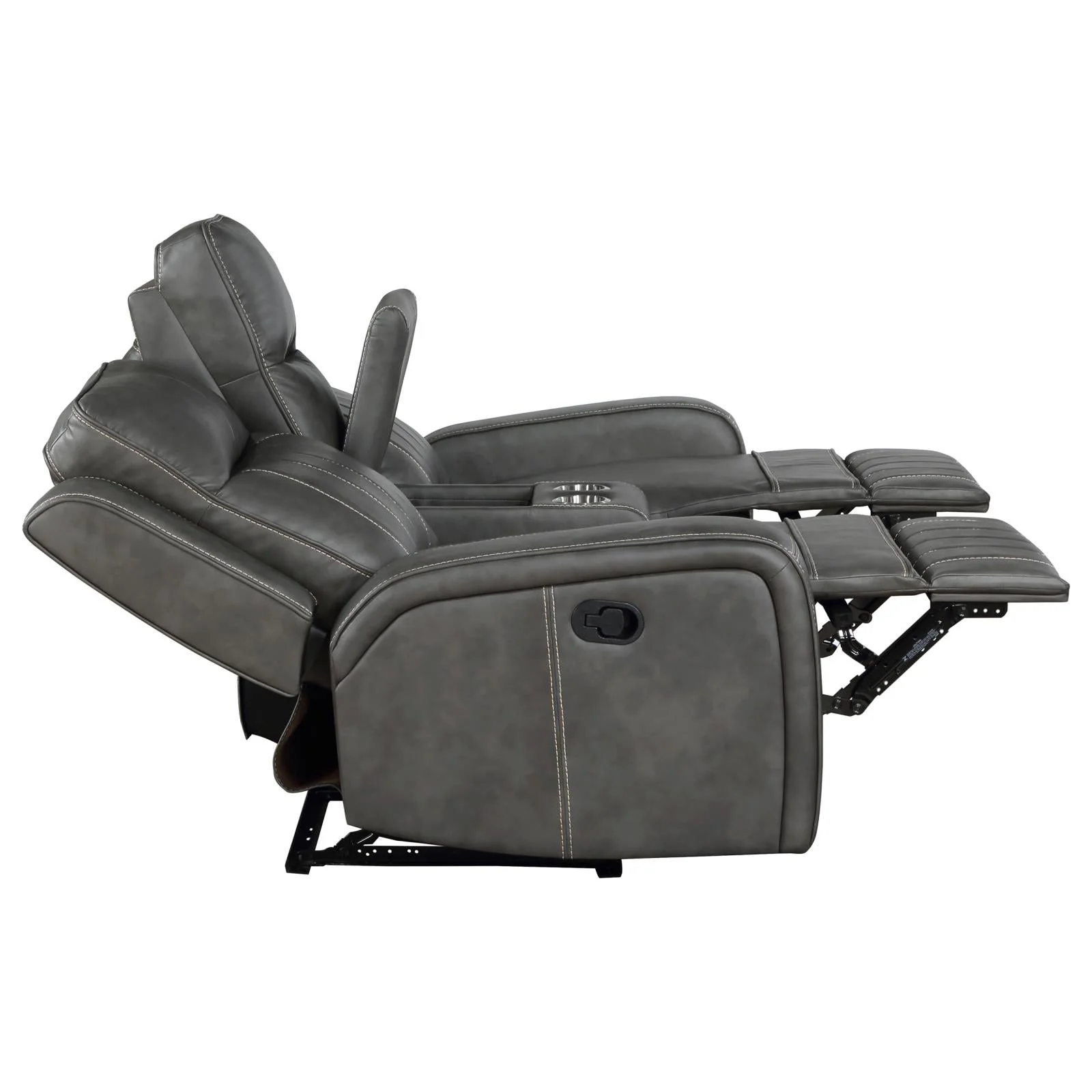 Raelynn Gray Upholstered Motion Reclining Living Room Set - Image 15