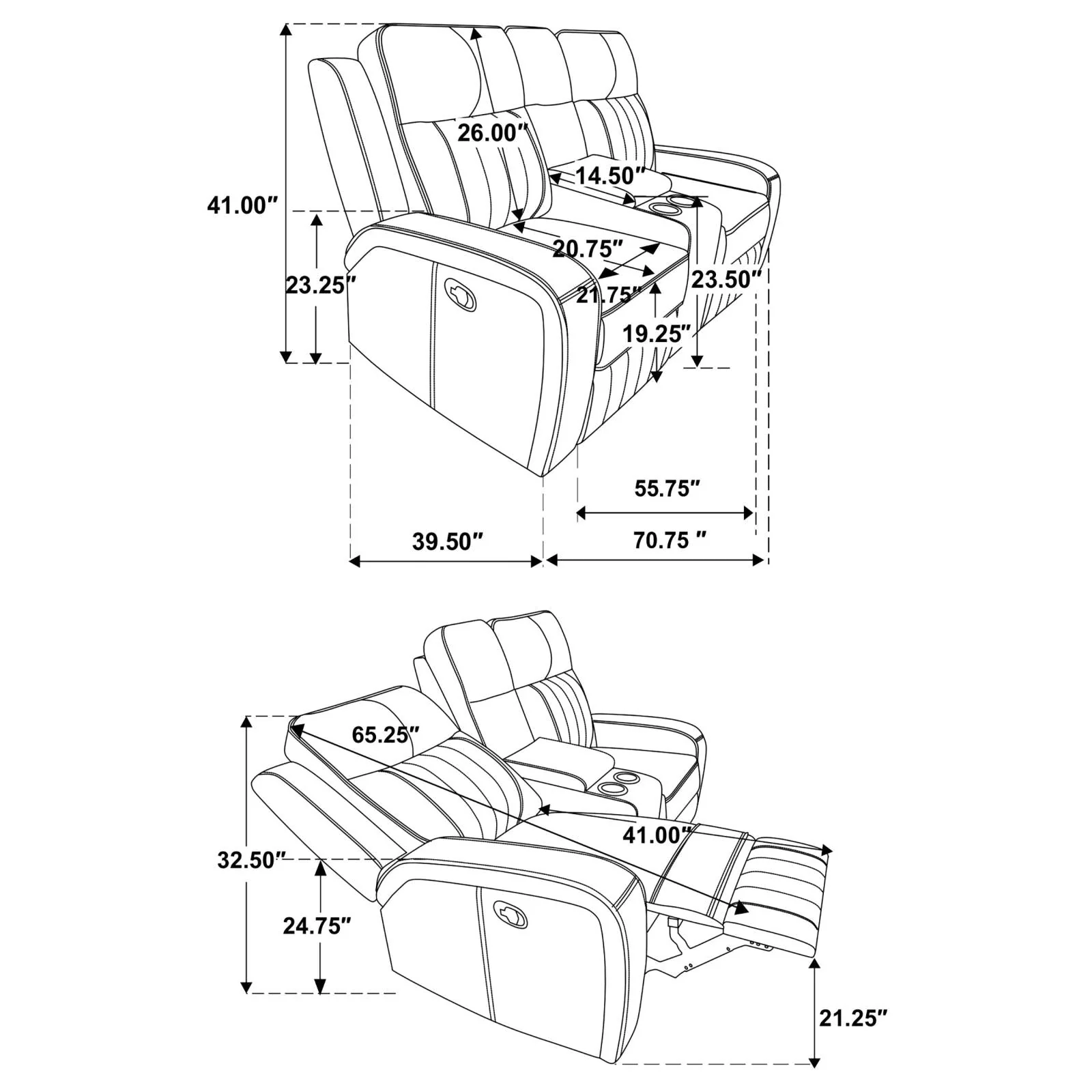 Raelynn Gray Upholstered Motion Reclining Living Room Set - Image 24