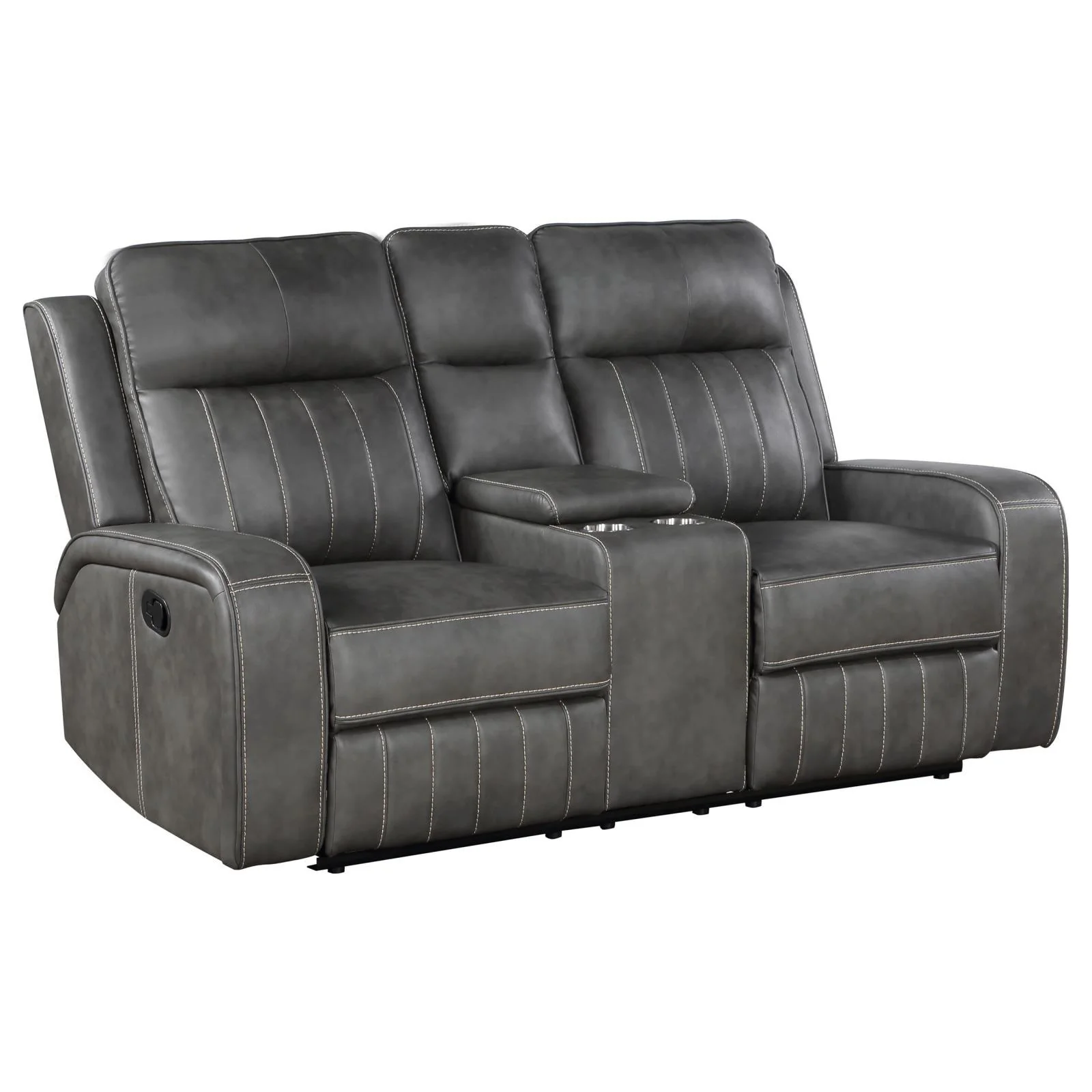 Raelynn Grey 3-Piece Upholstered Motion Reclining Sofa Set - Image 8