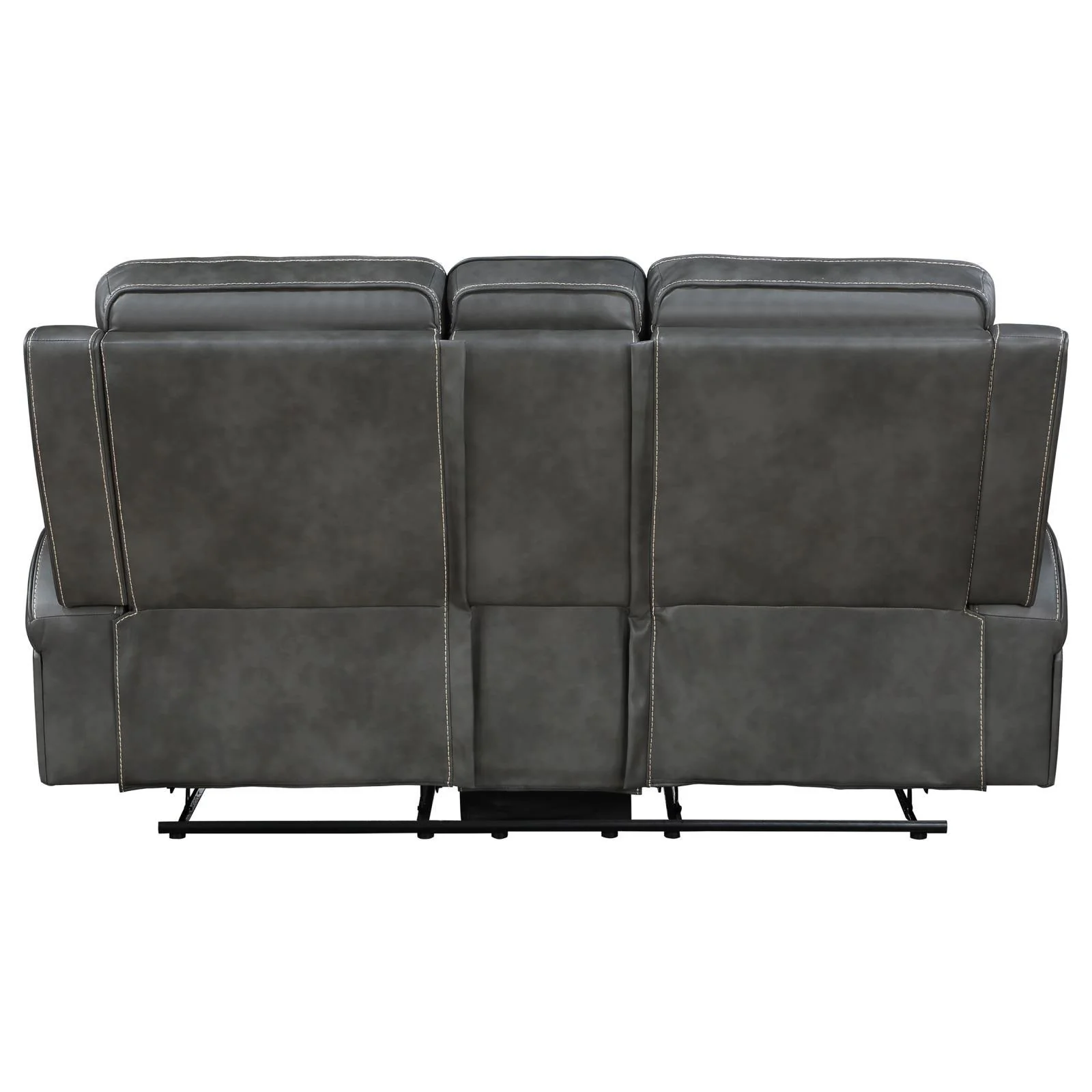 Raelynn Grey Upholstered Motion Reclining Loveseat - Image 6