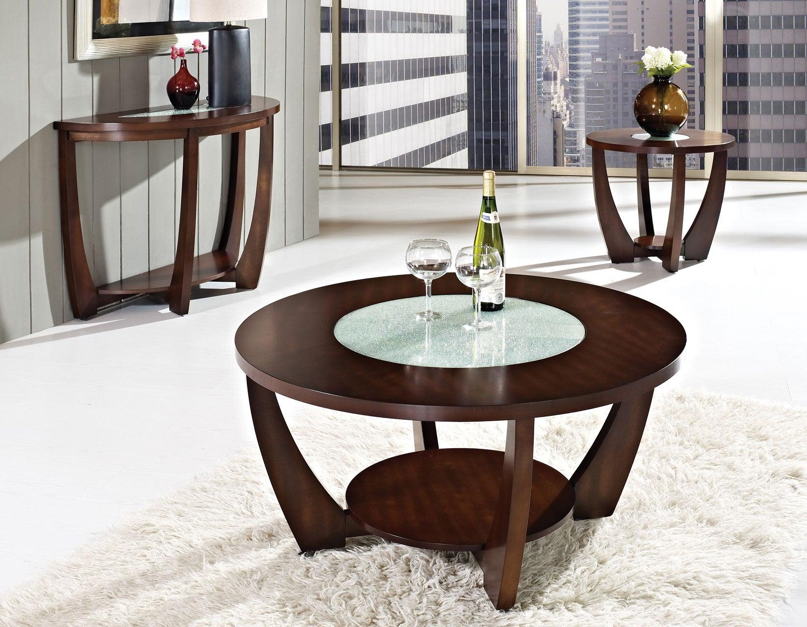 Rafael Cocktail Table w/Casters [15mm crack glass] - Image 2