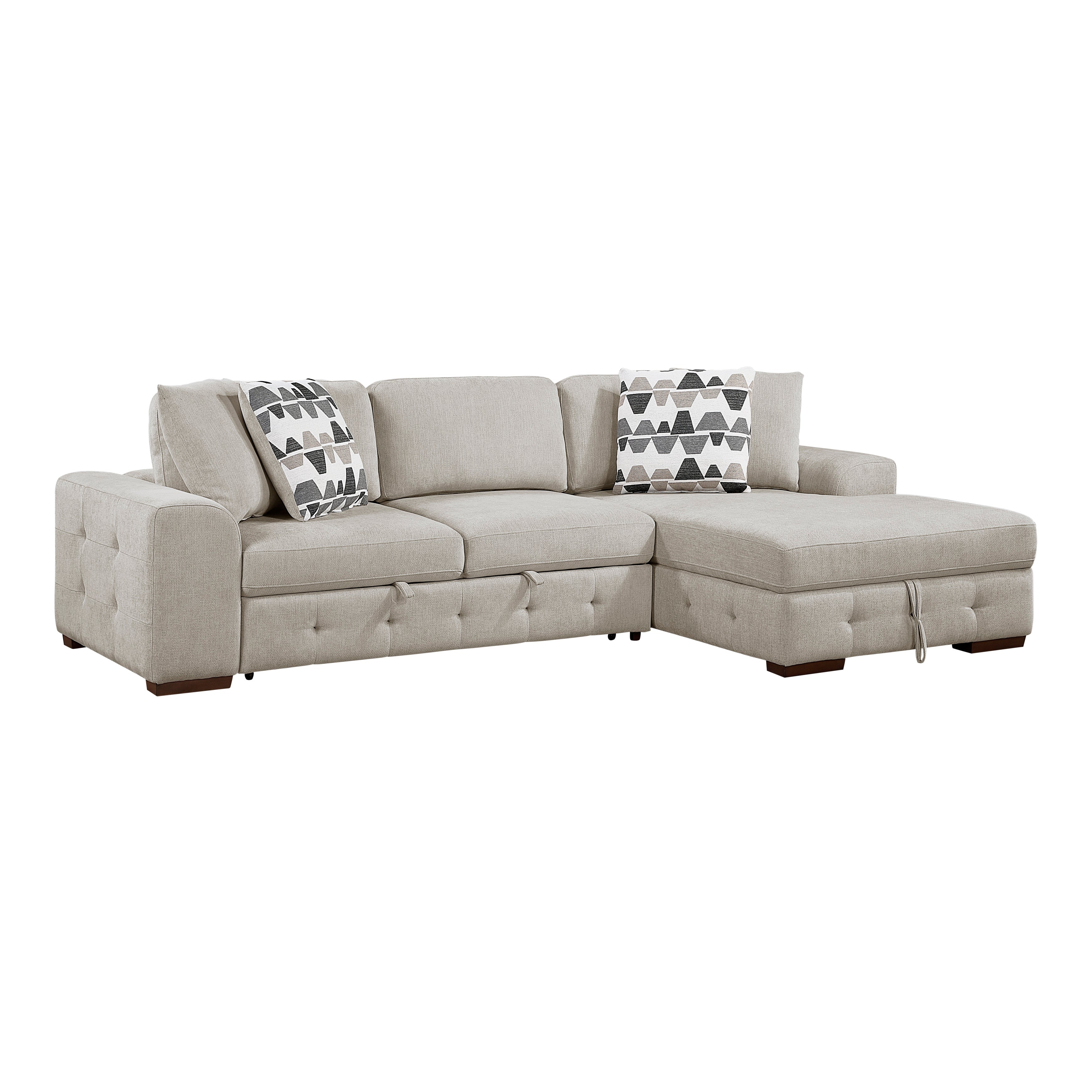 Raife Taupe 3-Piece Sectional with Right Chaise and Ottoman - Image 5