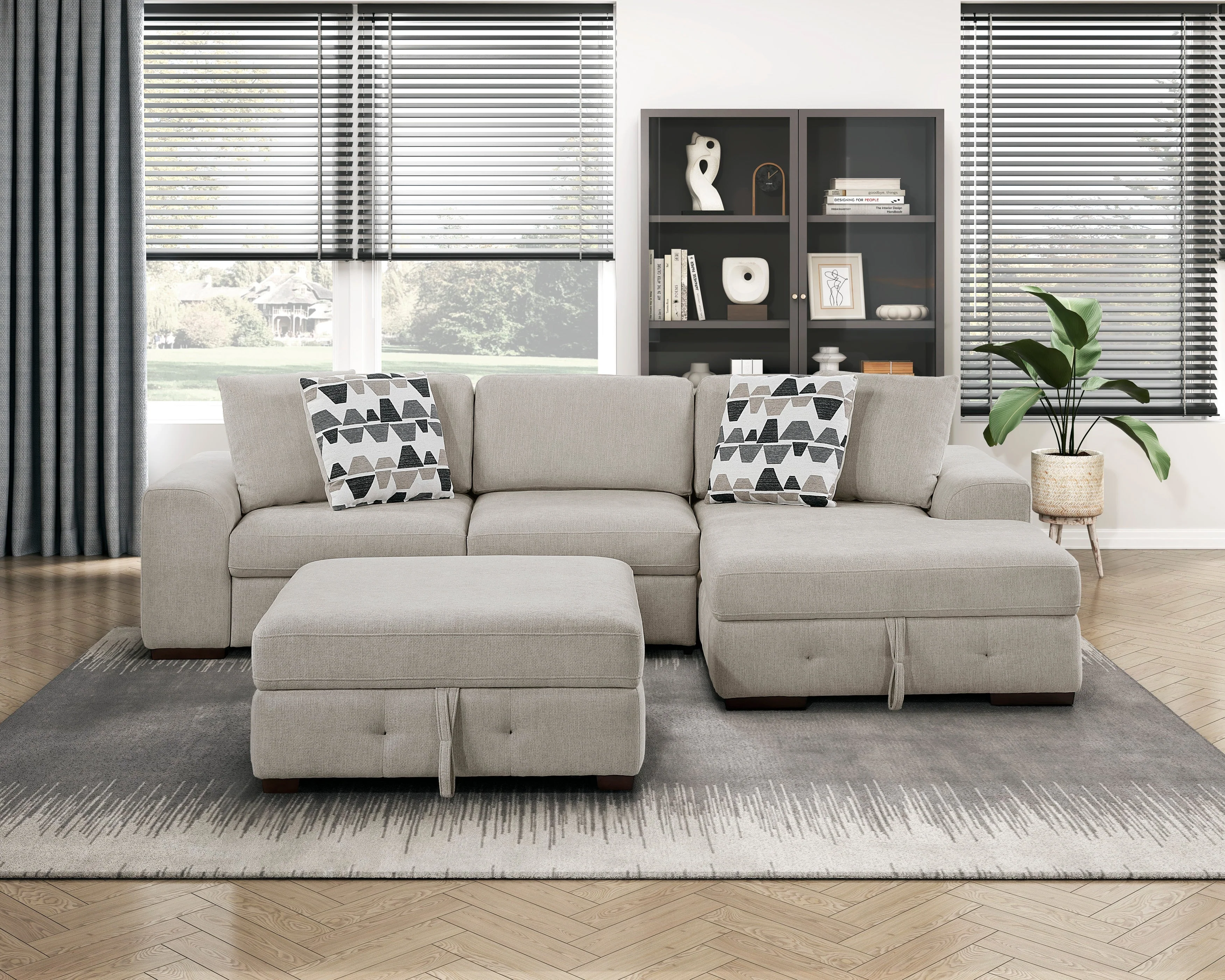 Raife Taupe Ottoman - Image 8