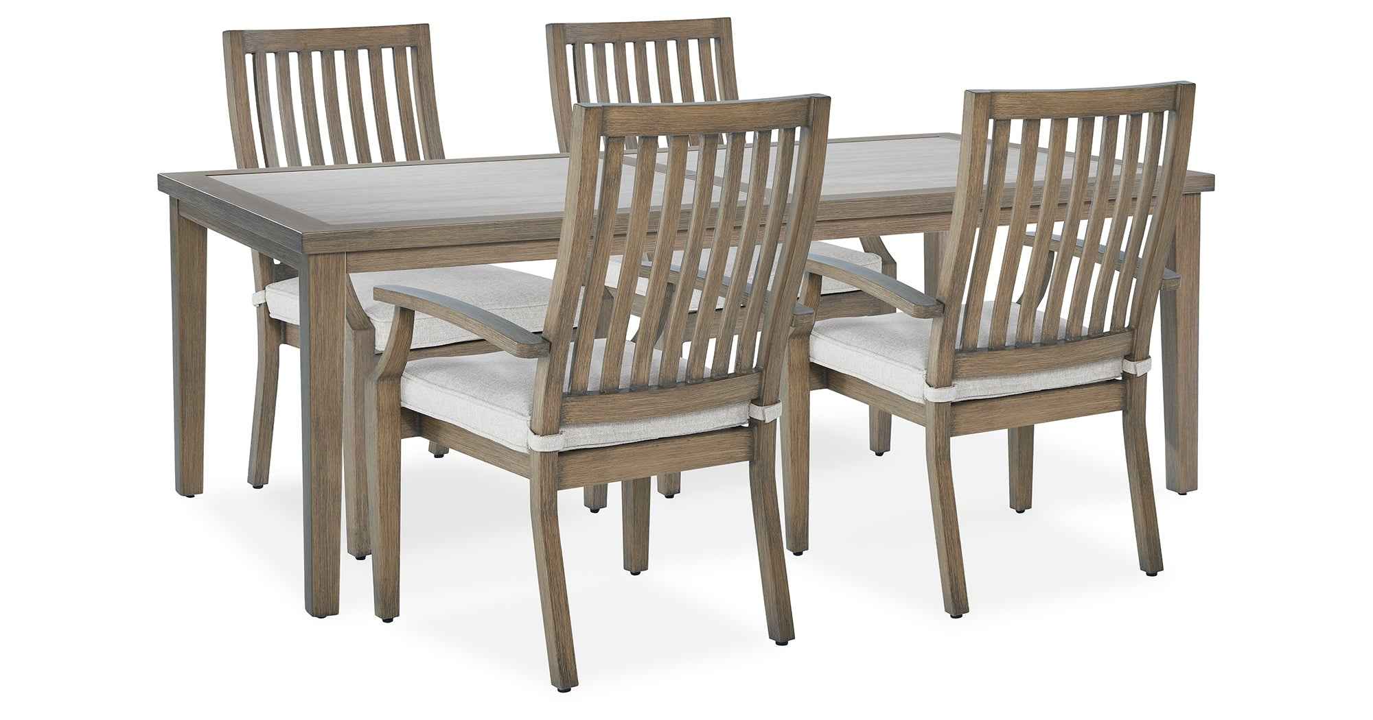 Rainier Ranch Brown/Beige Outdoor Dining Table and 4 Chairs - Image 13