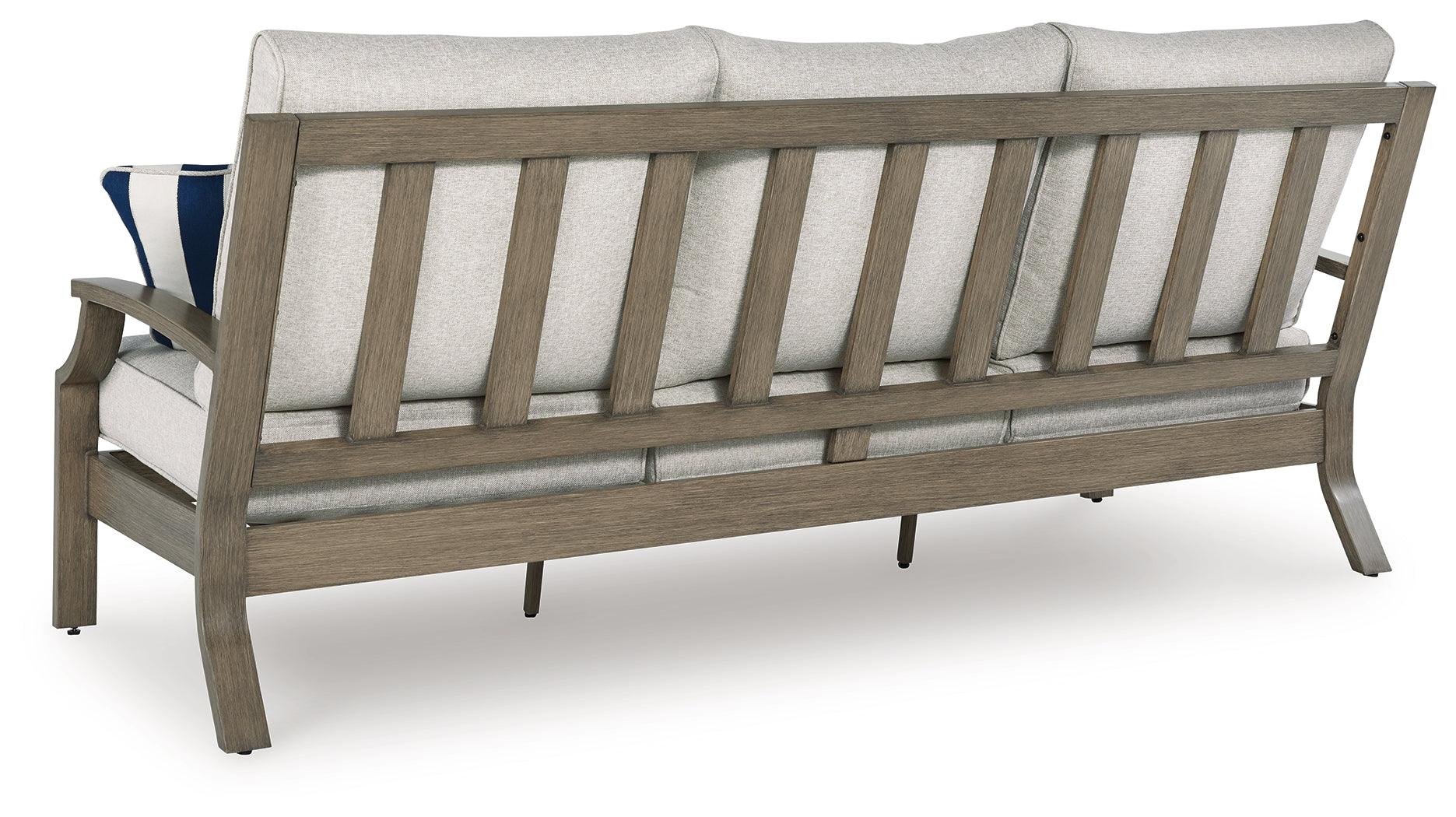 Rainier Ranch Brown/Beige Outdoor Sofa with Cushion - Image 3