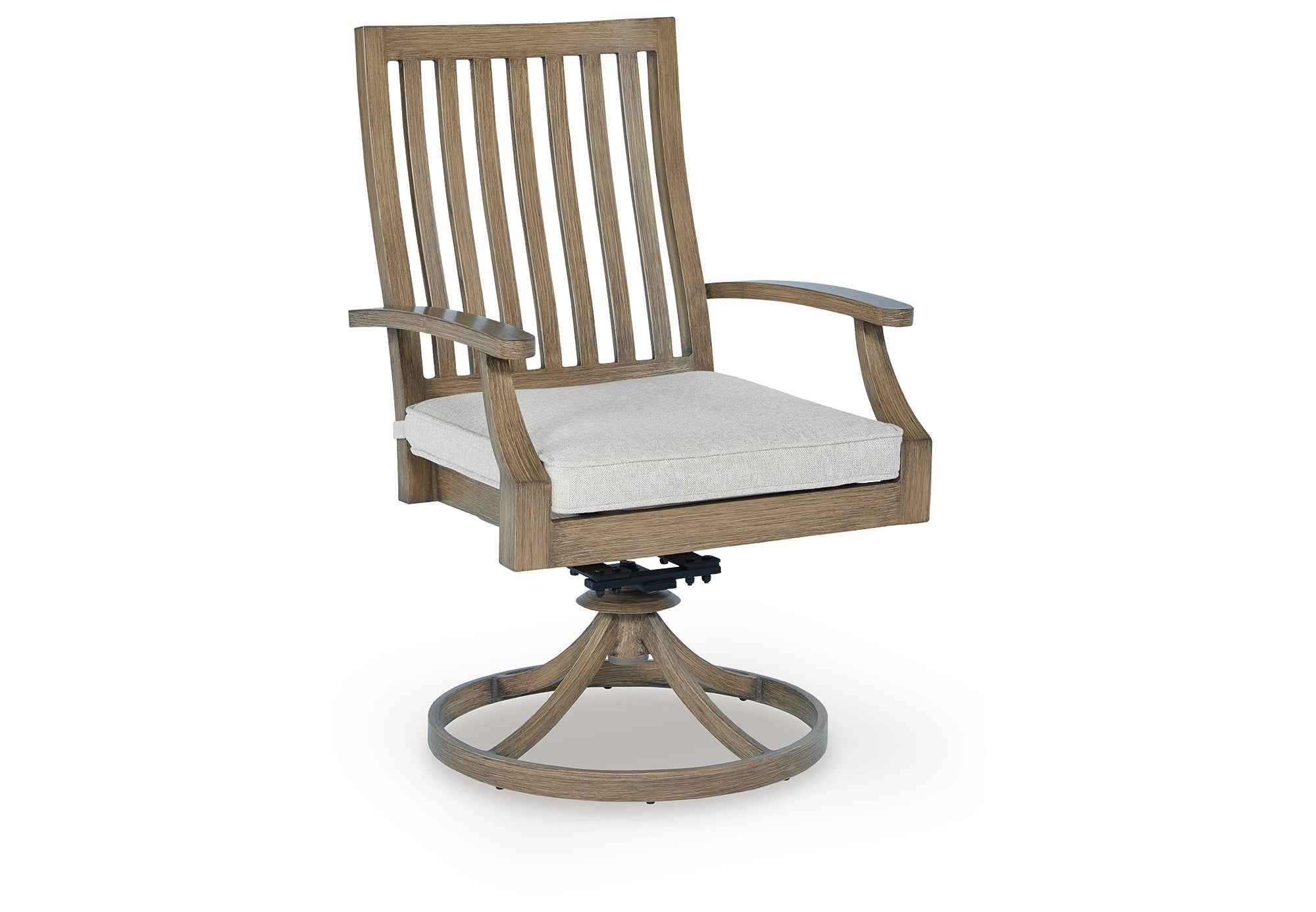 Rainier Ranch Brown/Beige Outdoor Swivel Chair with Cushion (Set of 2) - Image 10