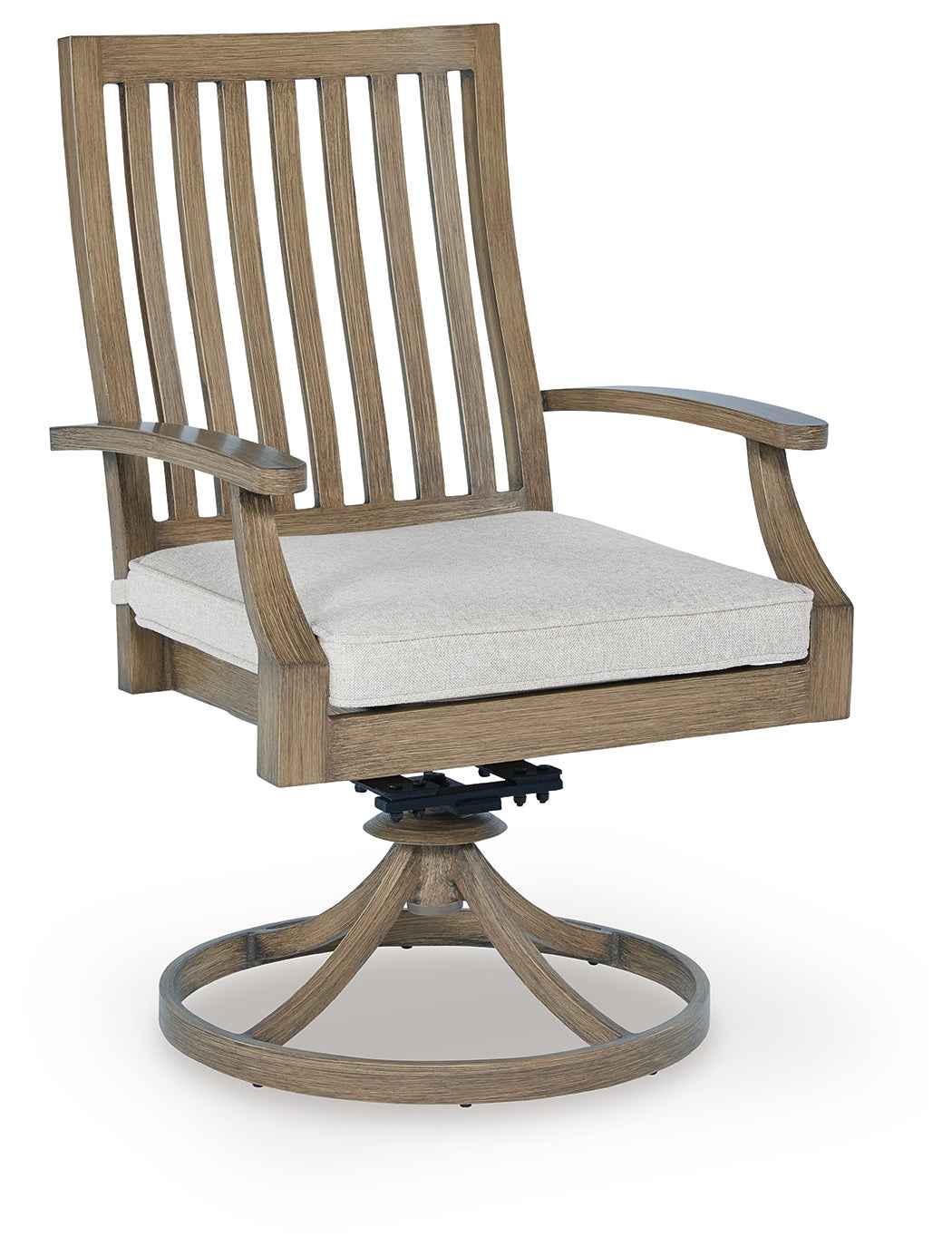 Rainier Ranch Brown/Beige Outdoor Swivel Chair with Cushion (Set of 2) - Image 2