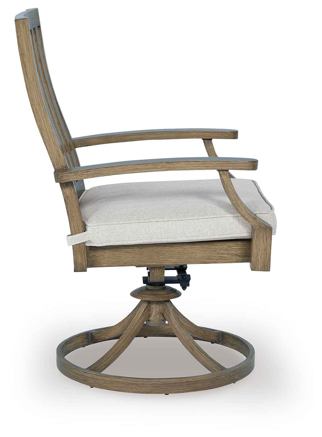 Rainier Ranch Brown/Beige Outdoor Swivel Chair with Cushion (Set of 2) - Image 4
