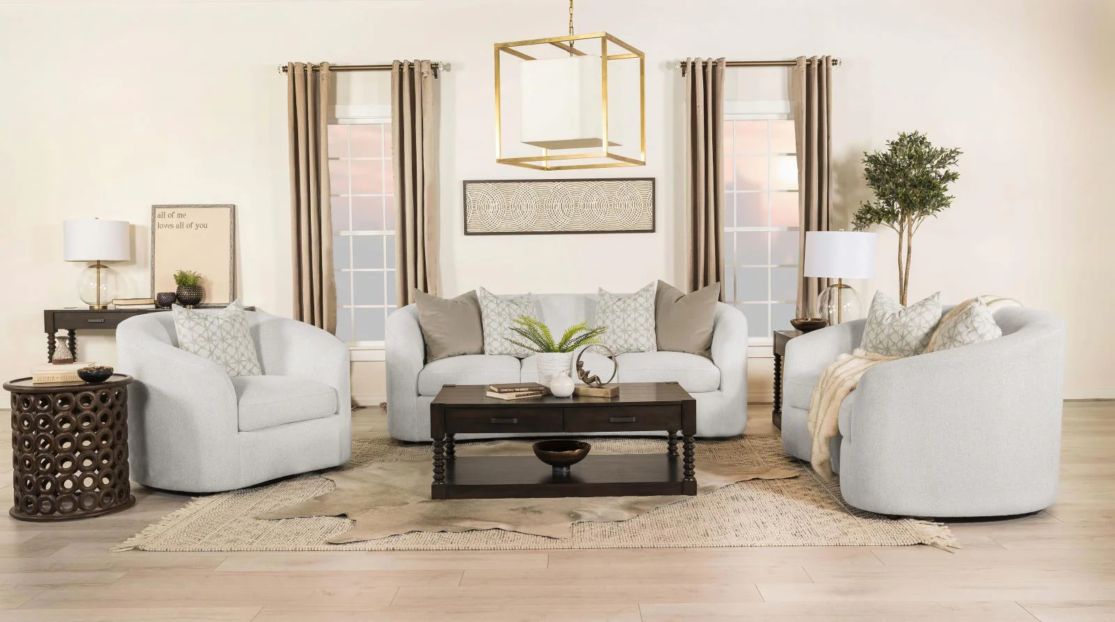Rainn Latte Upholstered Tight Back Sofa - Image 12