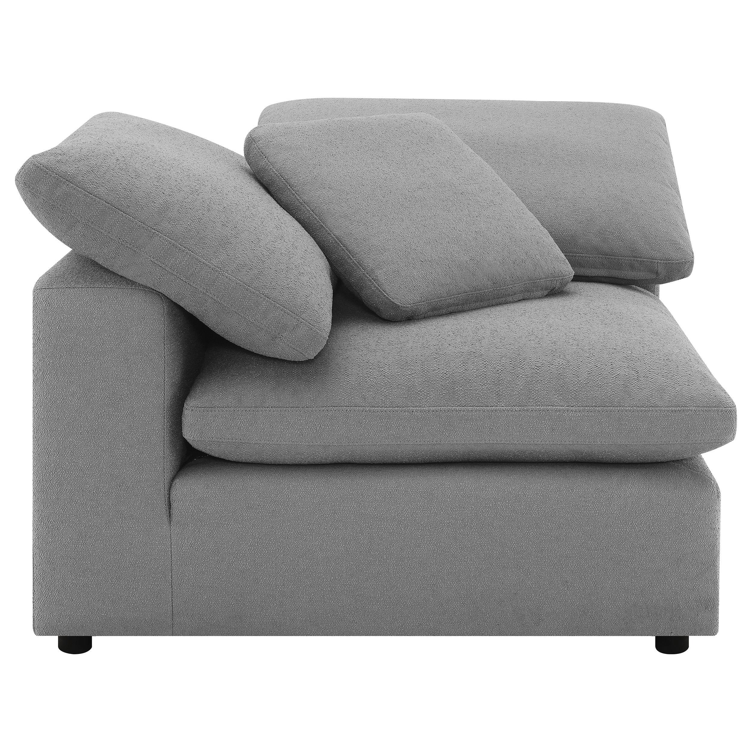 Raleigh Gray Boucle Upholstered Corner Chair - Image 3