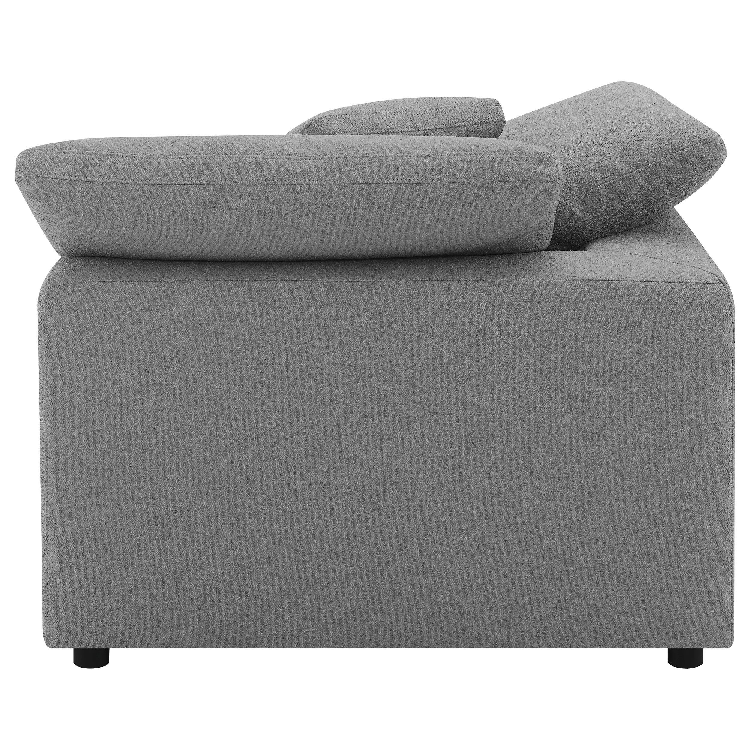 Raleigh Gray Boucle Upholstered Corner Chair - Image 6