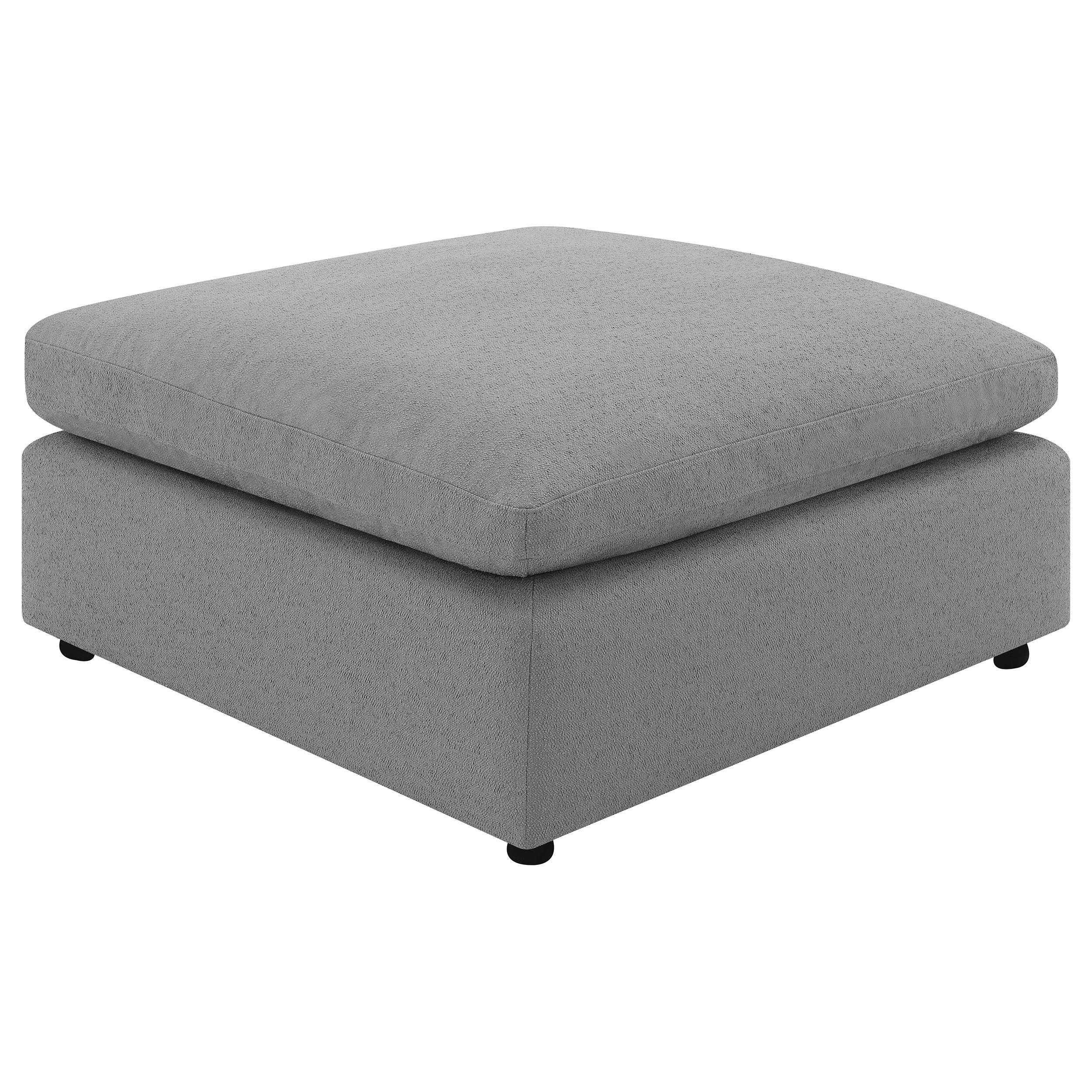 Raleigh Grey Boucle Upholstered Ottoman