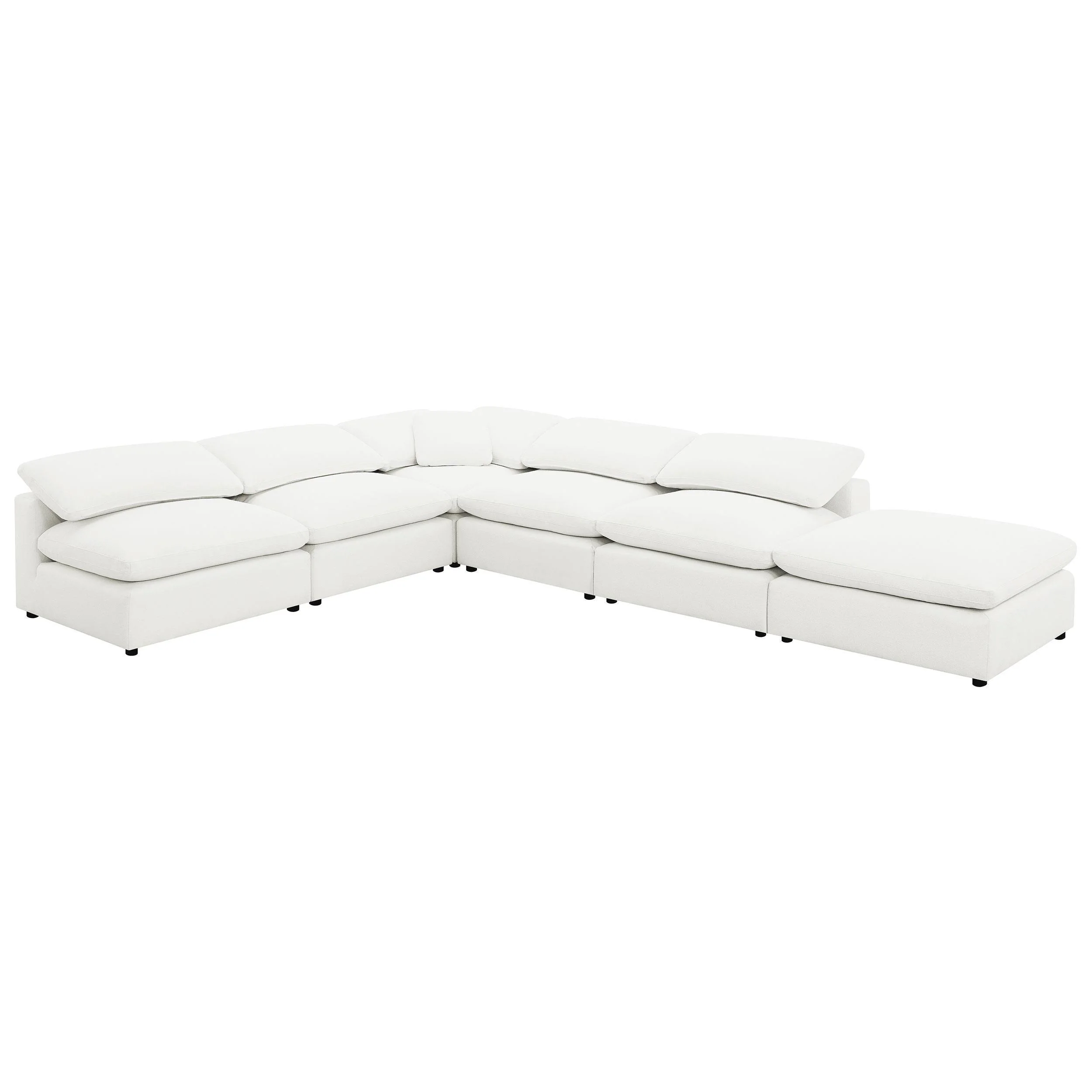 Raleigh Ivory Boucle Upholstered Armless Chair - Image 13
