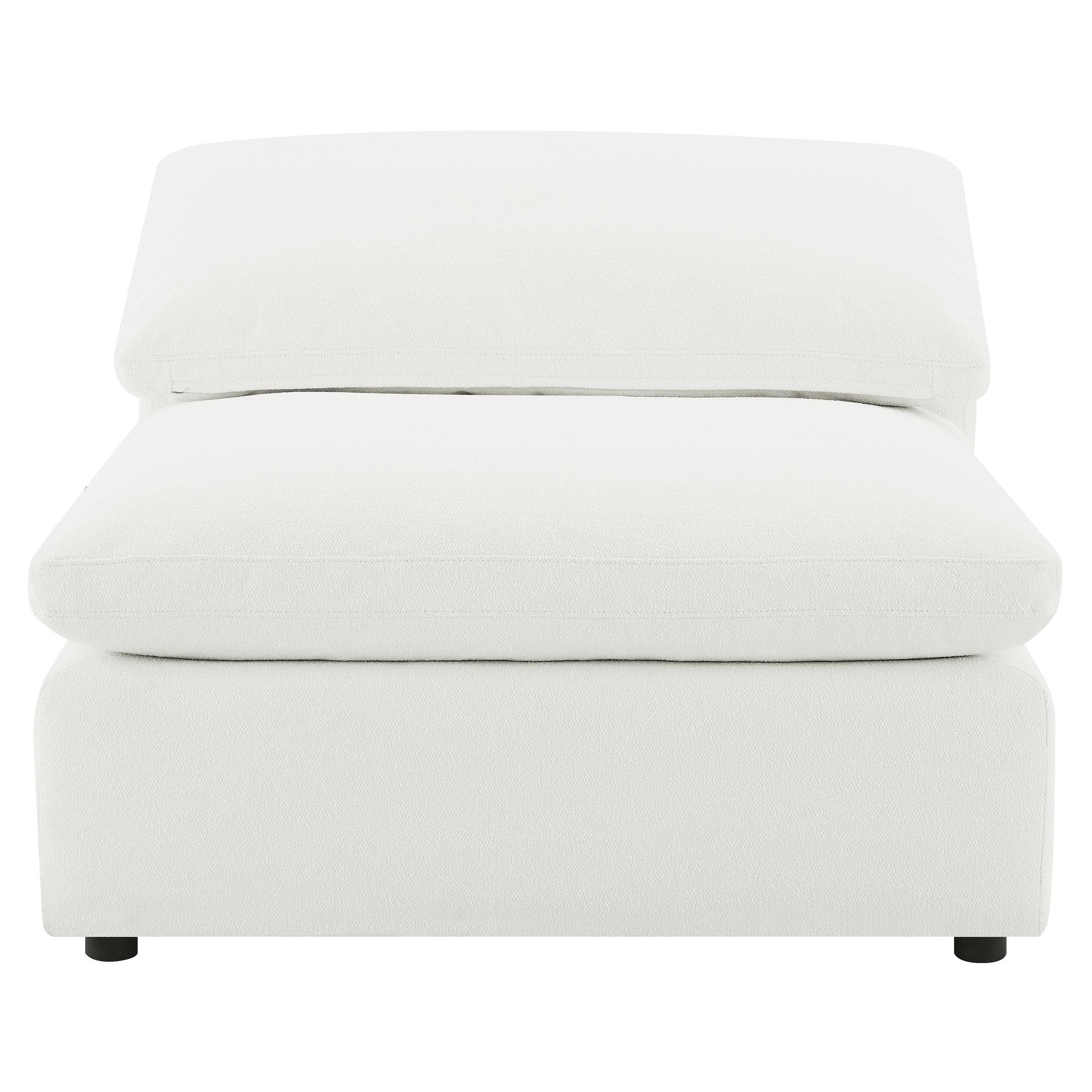 Raleigh Ivory Boucle Upholstered Armless Chair - Image 2