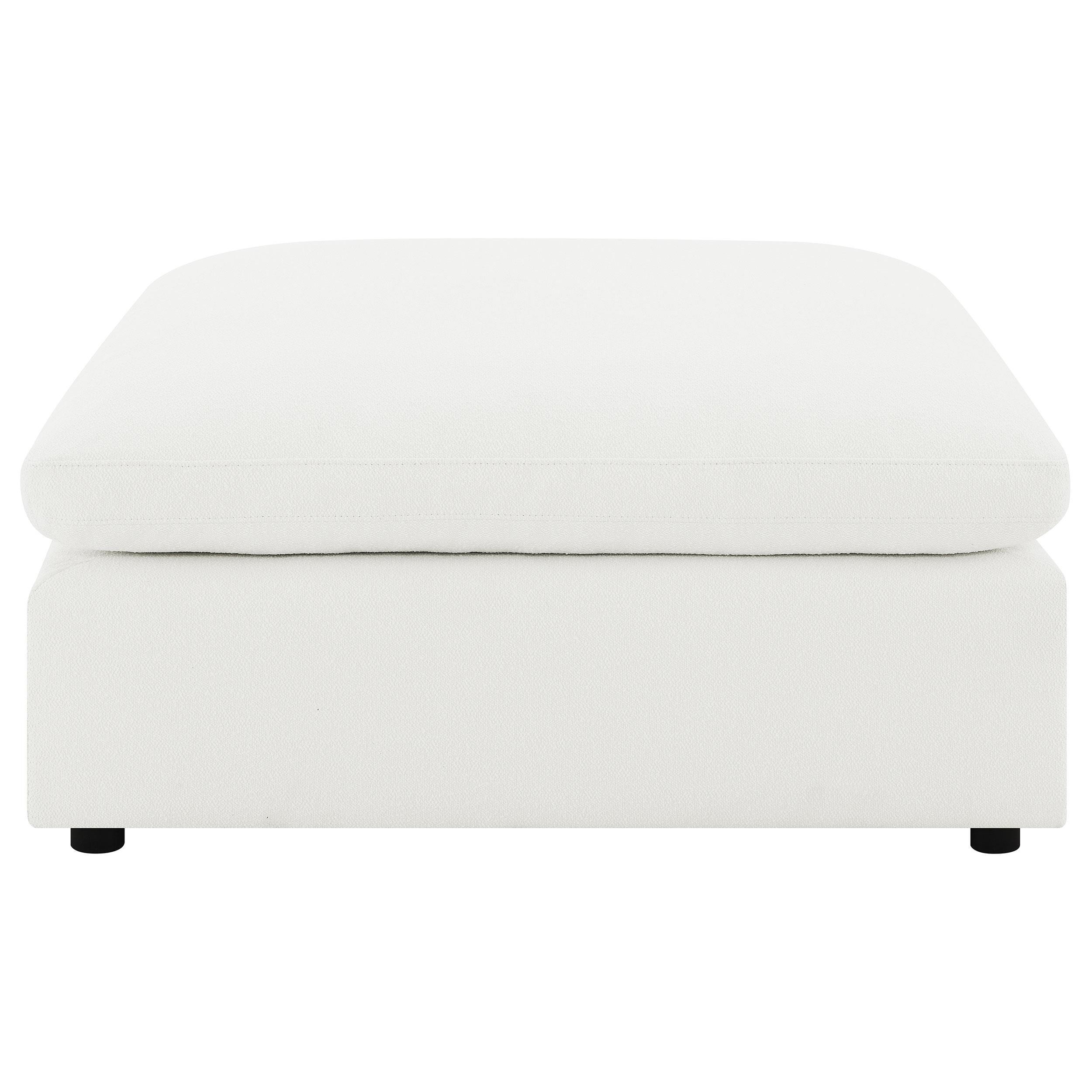 Raleigh Ivory Boucle Upholstered Ottoman - Image 2