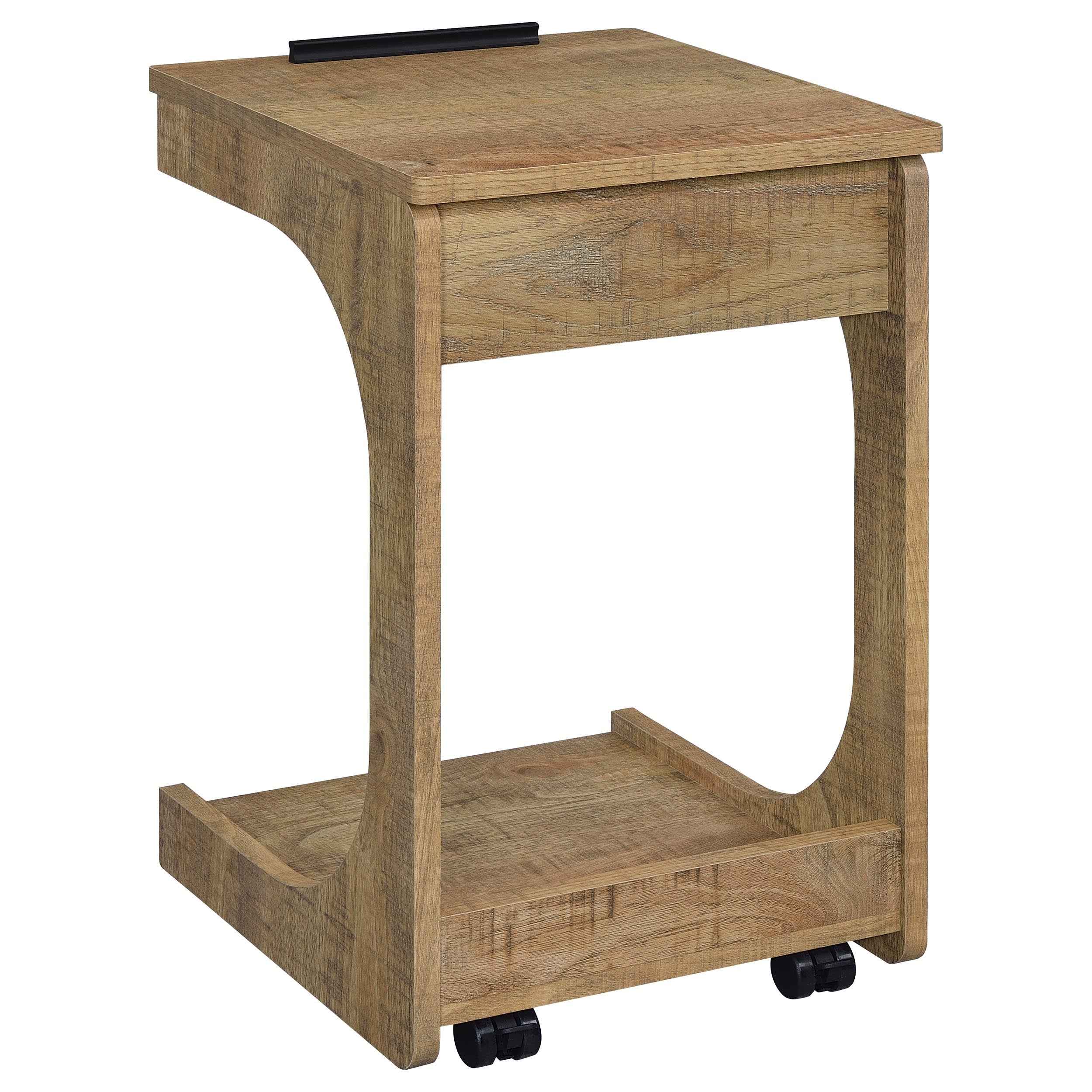 Ralston Mango C-Shaped Lift-Top Sofa Side Table With Casters - Image 11