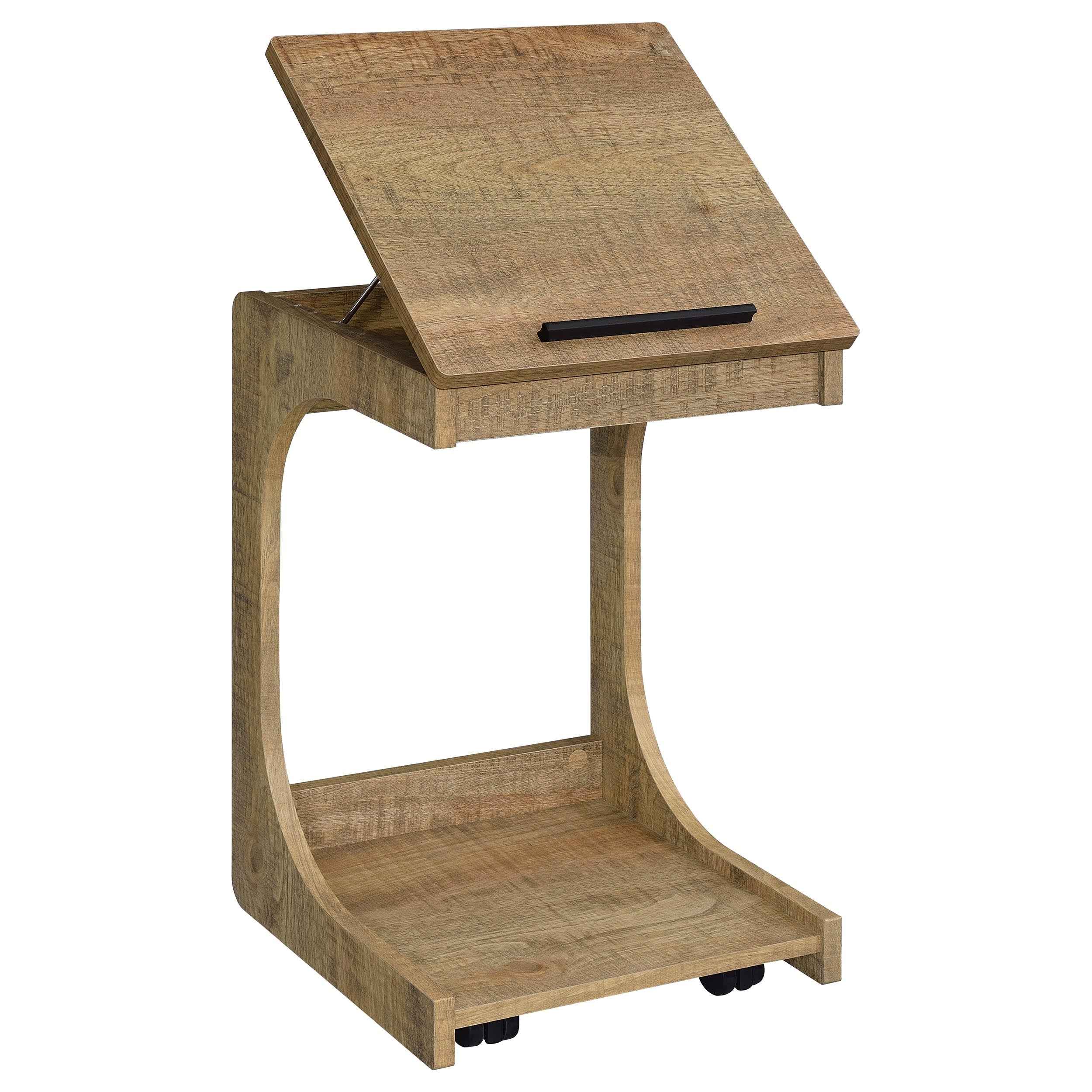 Ralston Mango C-Shaped Lift-Top Sofa Side Table With Casters - Image 6