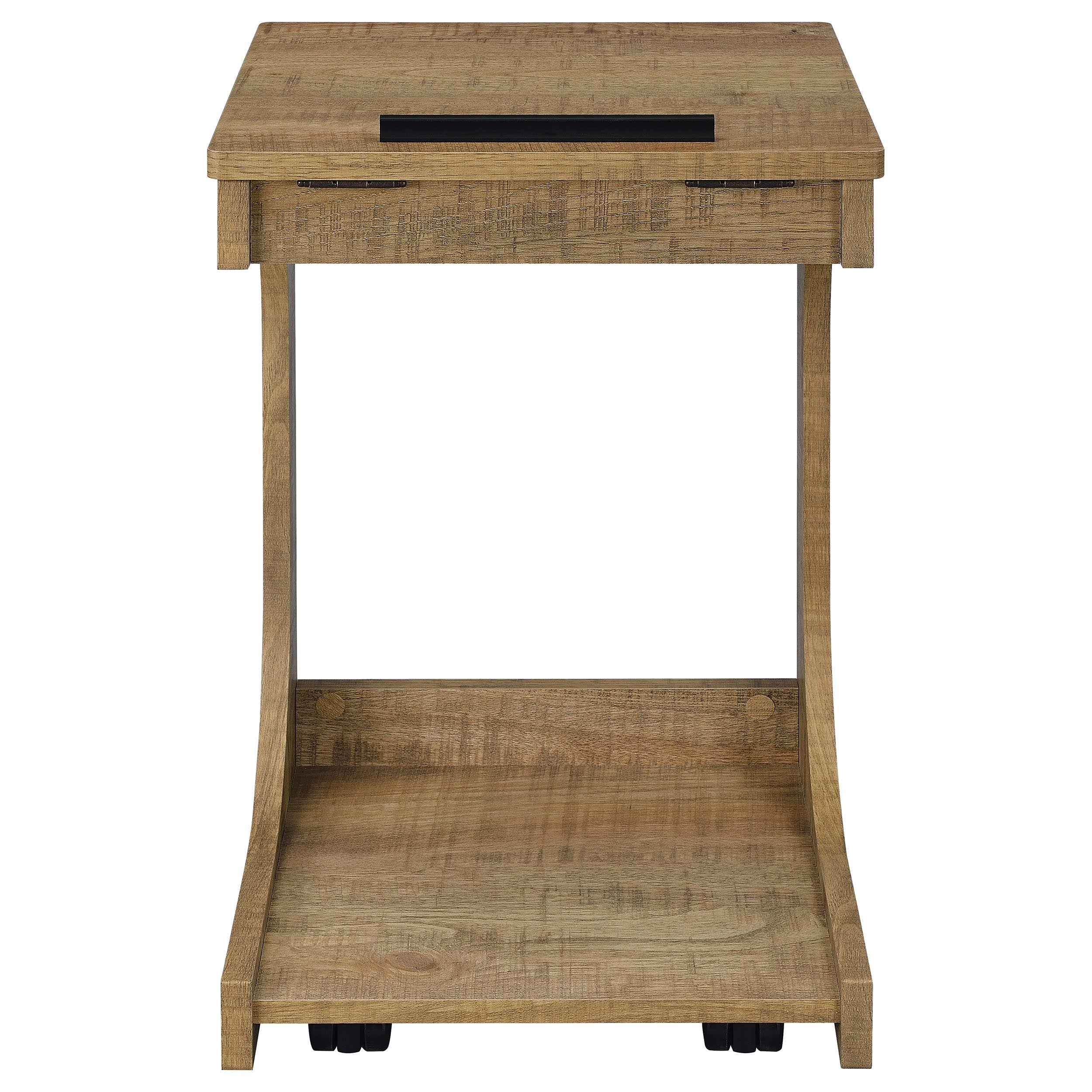 Ralston Mango C-Shaped Lift-Top Sofa Side Table With Casters - Image 8