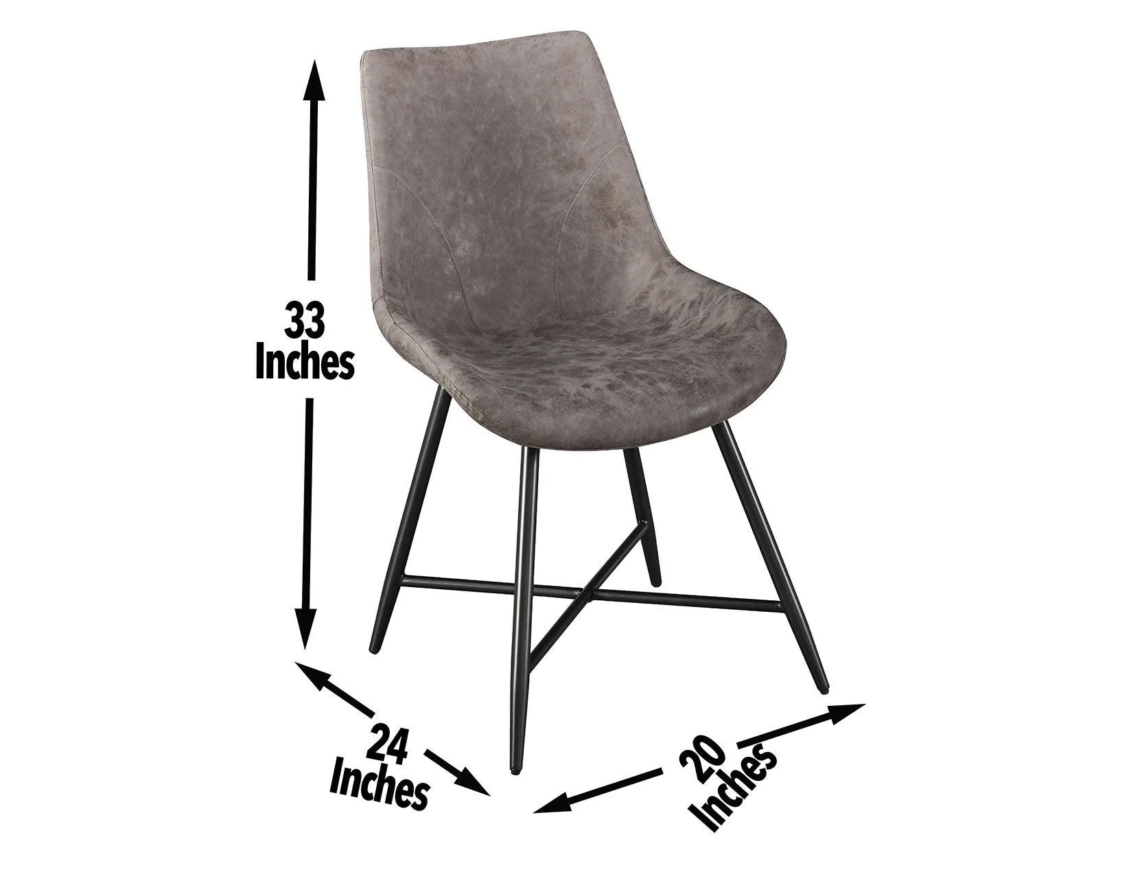 Ramona Brown PU Side Chair, Set of 2 - Image 8