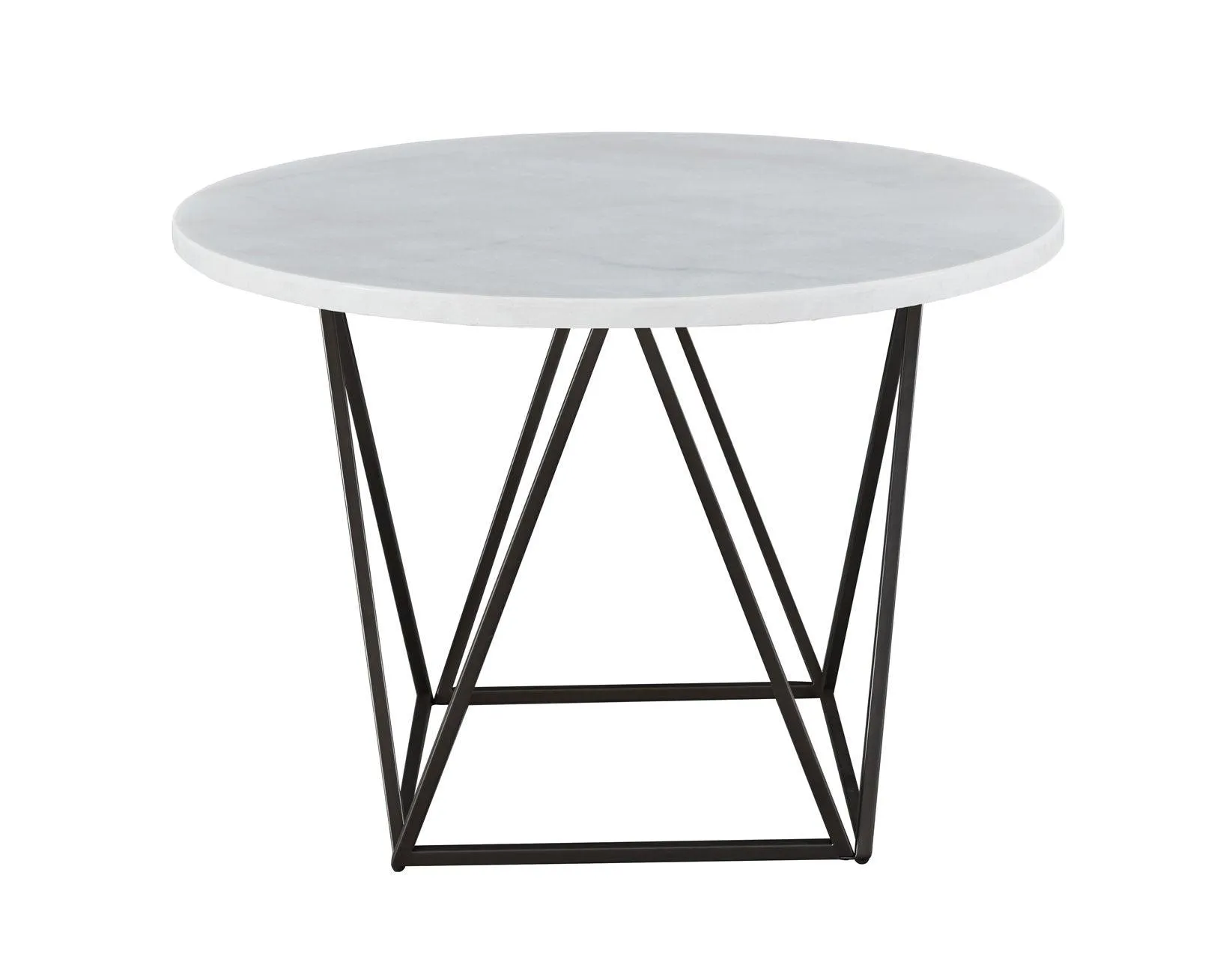 Ramona White Marble Top 44 inch Round Dining Table - Image 2