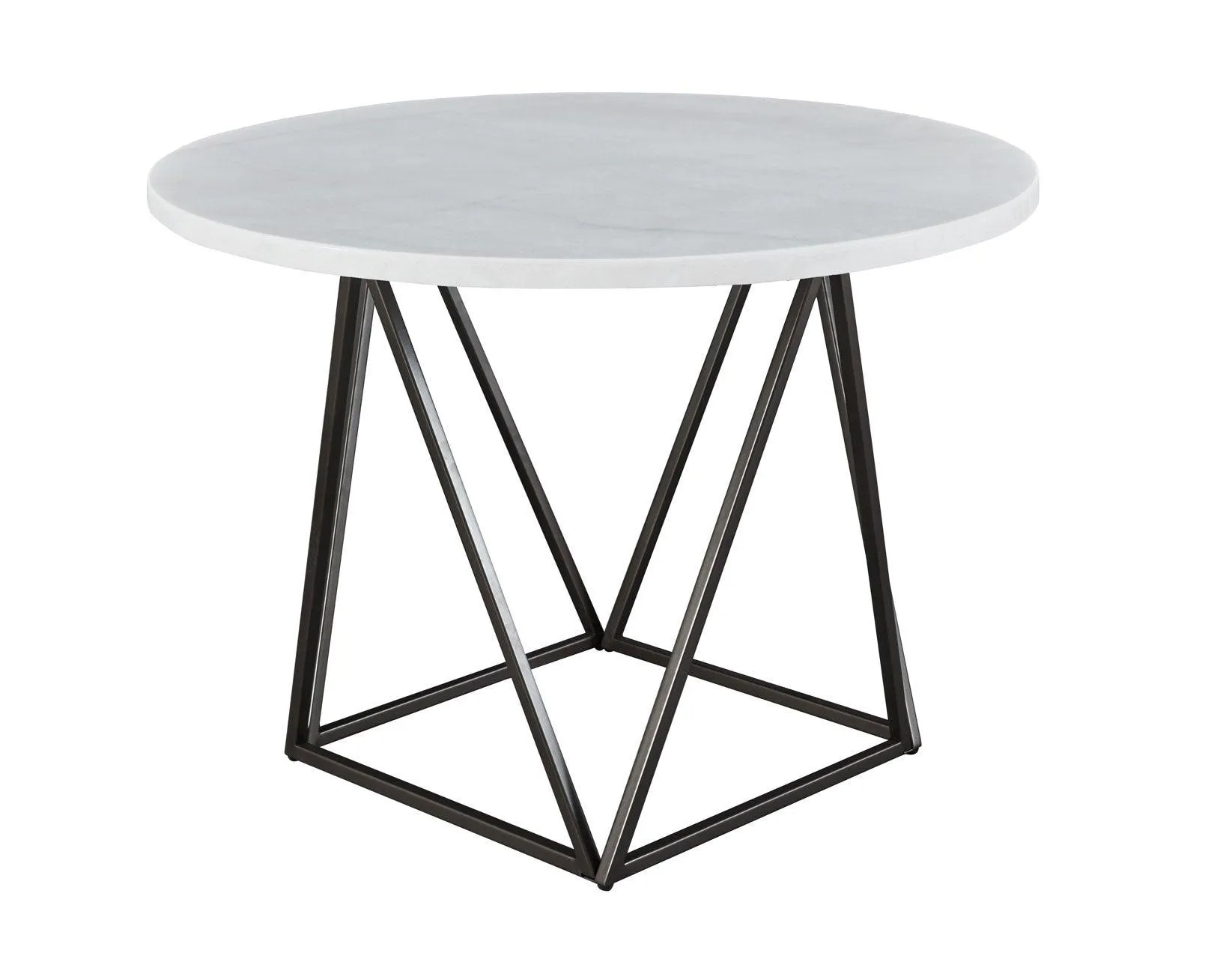 Ramona White Marble Top 44 inch Round Dining Table - Image 3