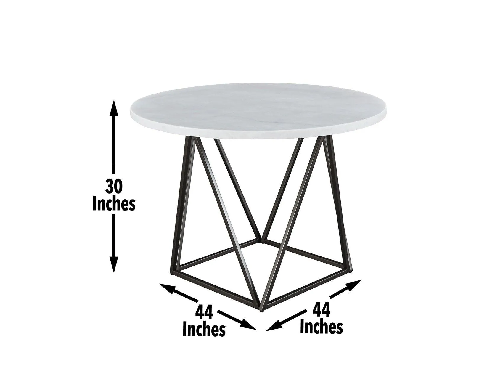 Ramona White Marble Top 44 inch Round Dining Table - Image 6