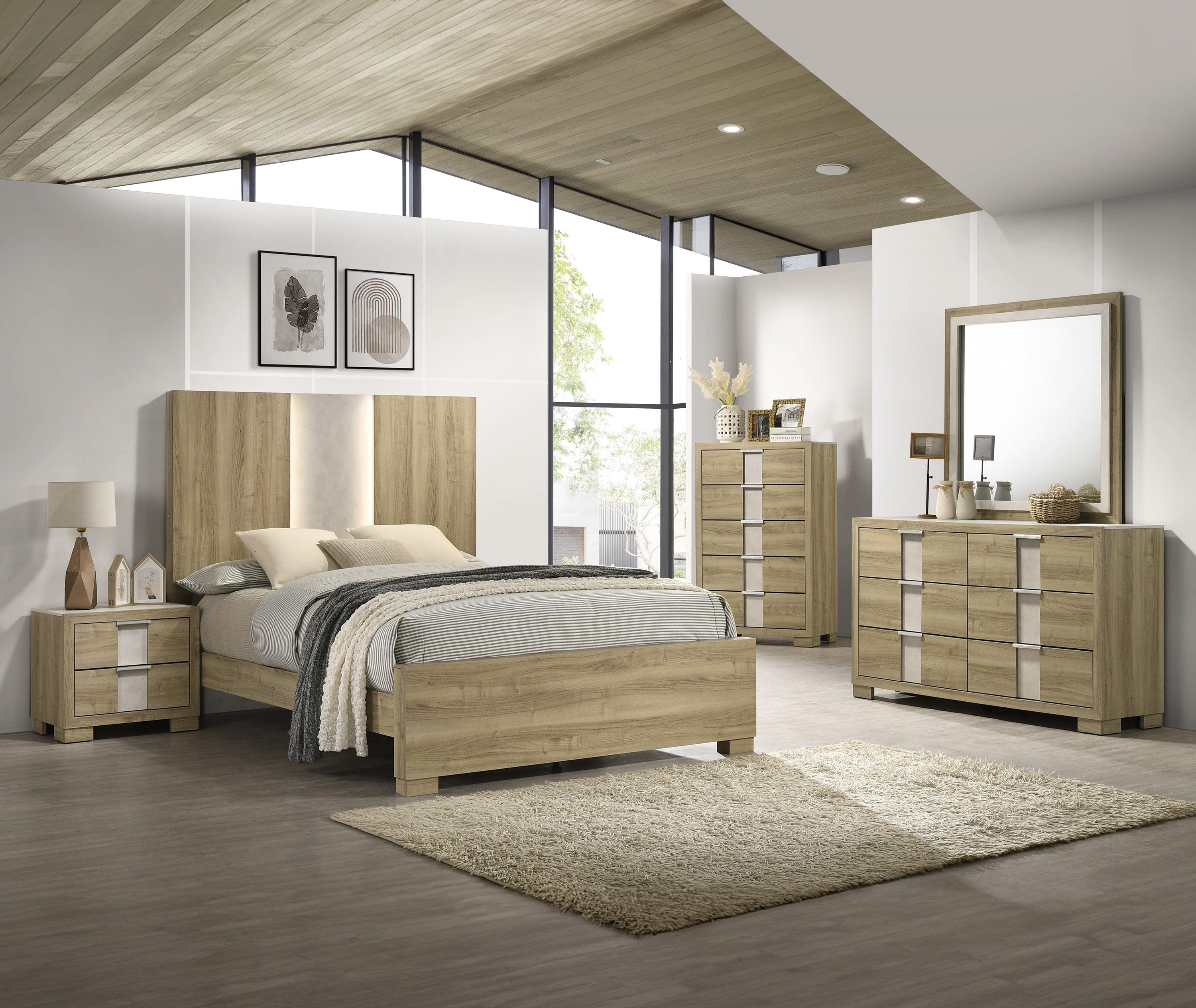 Rangley Driftwood Queen LED Panel Bed - Image 3