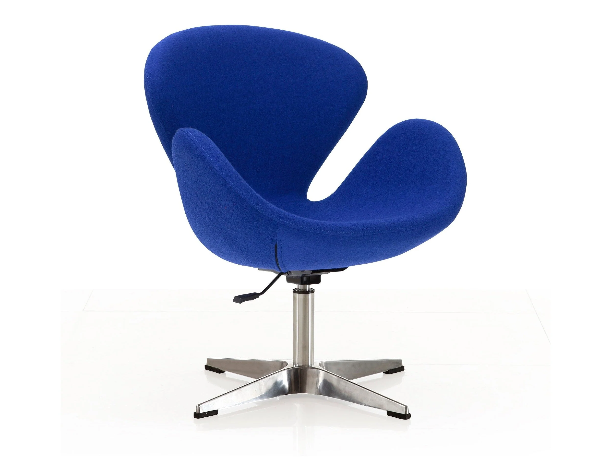 Raspberry Adjustable Swivel Chair in Blue and Polished Chrome