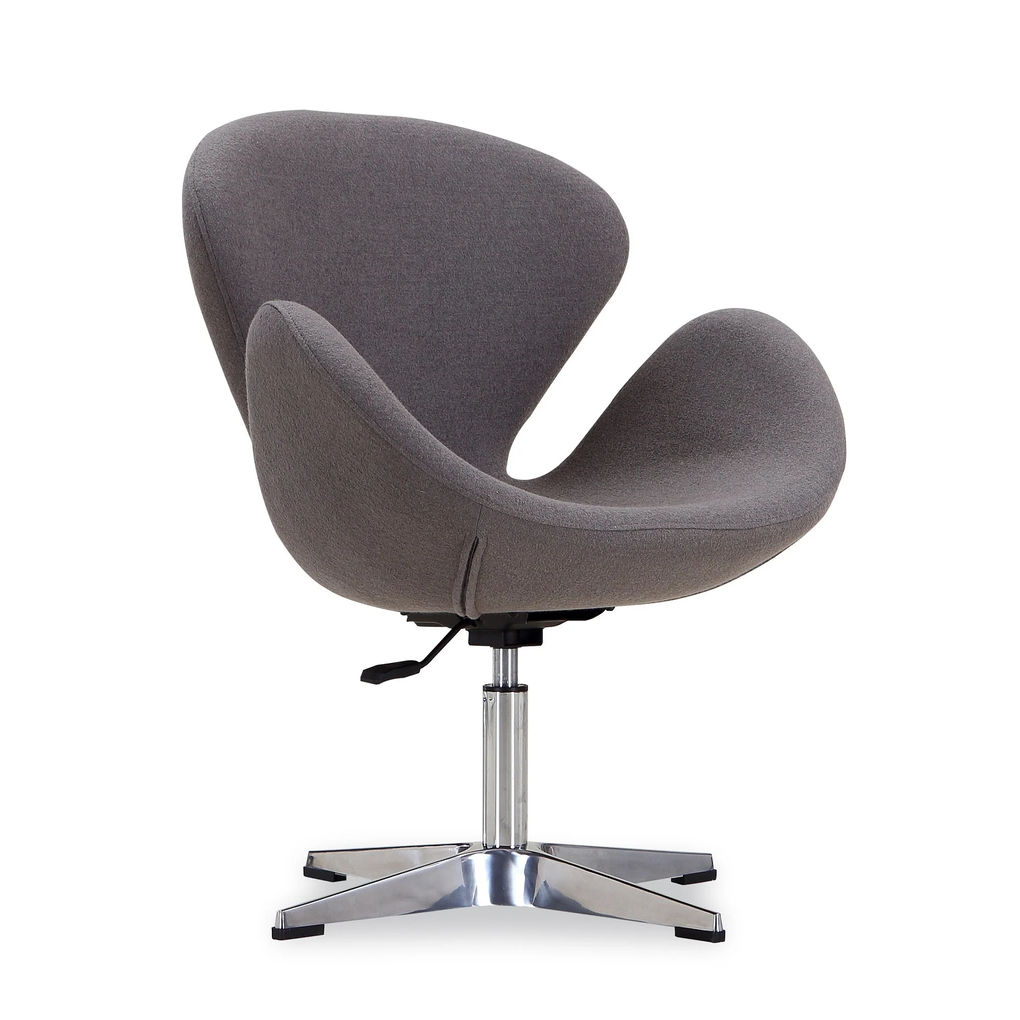 Raspberry Adjustable Swivel Chair in Grey and Polished Chrome (set of 2) - Image 3