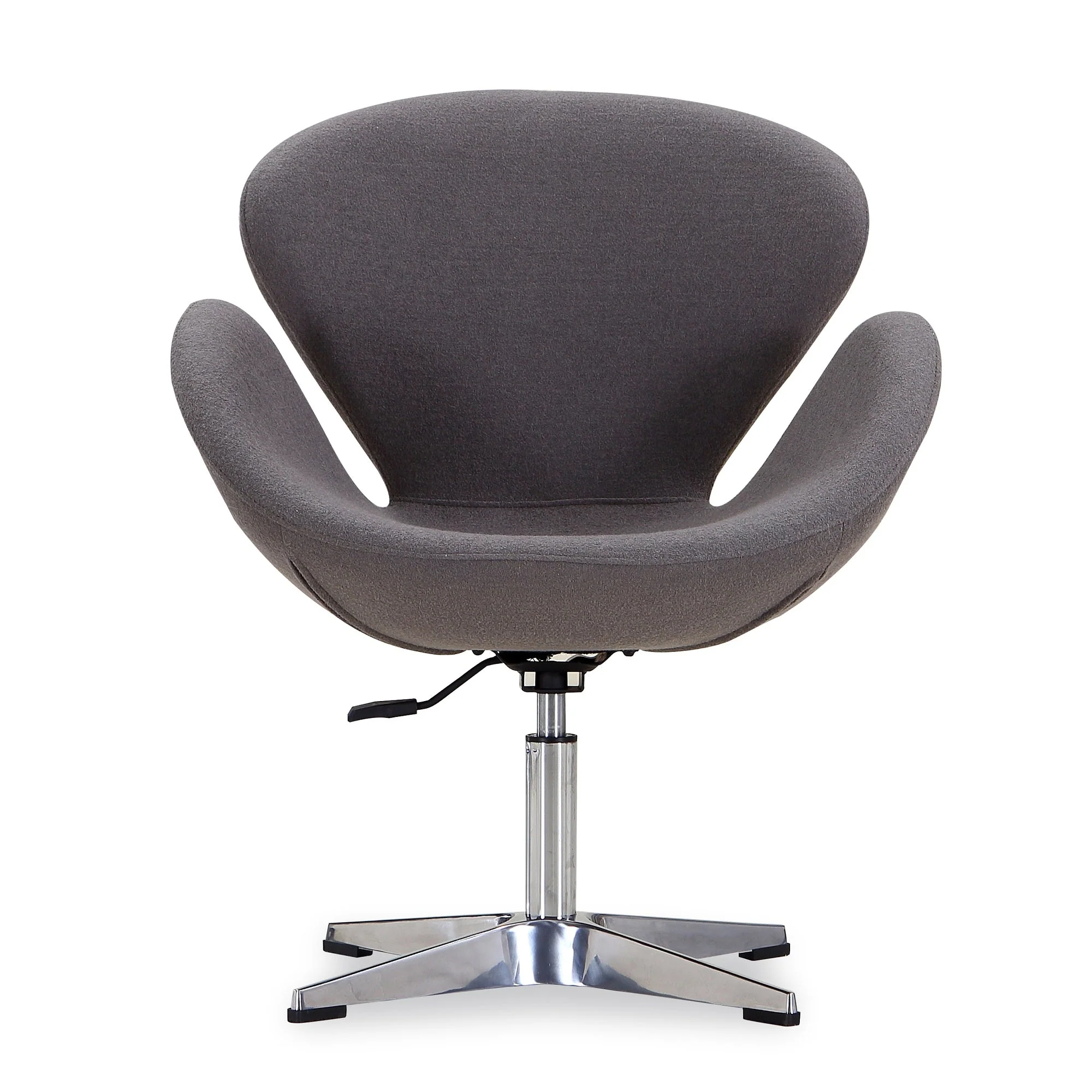 Raspberry Adjustable Swivel Chair in Grey and Polished Chrome (set of 2) - Image 4