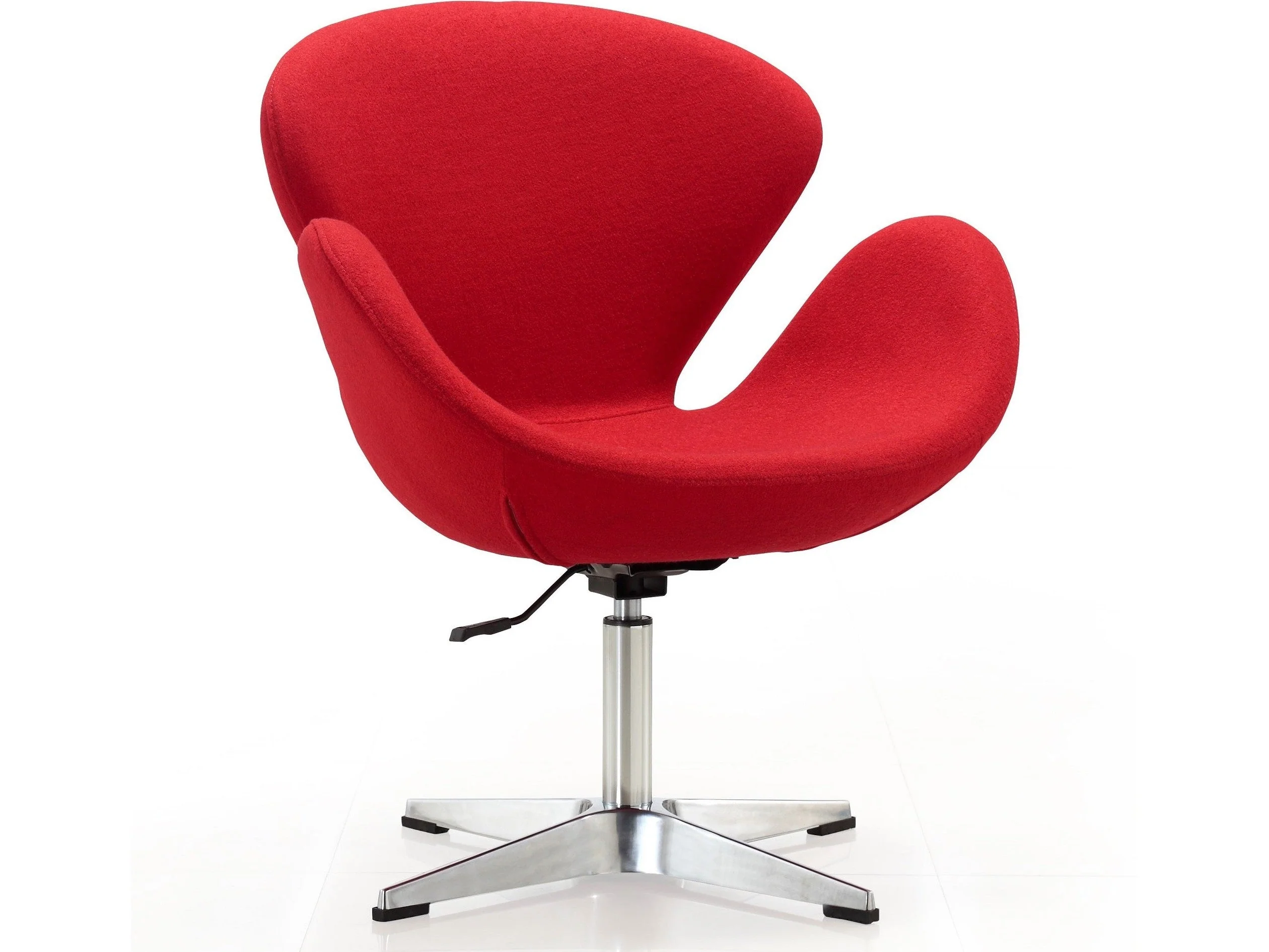 Raspberry Adjustable Swivel Chair in Red and Polished Chrome