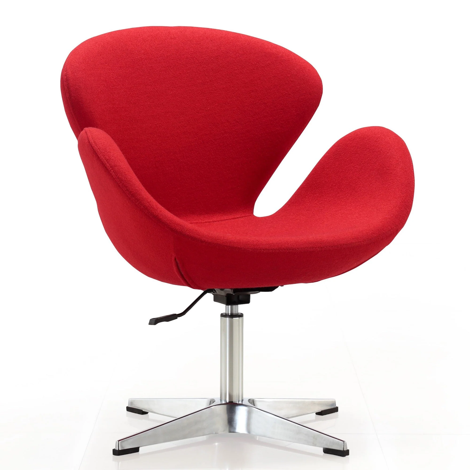 Raspberry Adjustable Swivel Chair in Red and Polished Chrome (set of 2) - Image 3