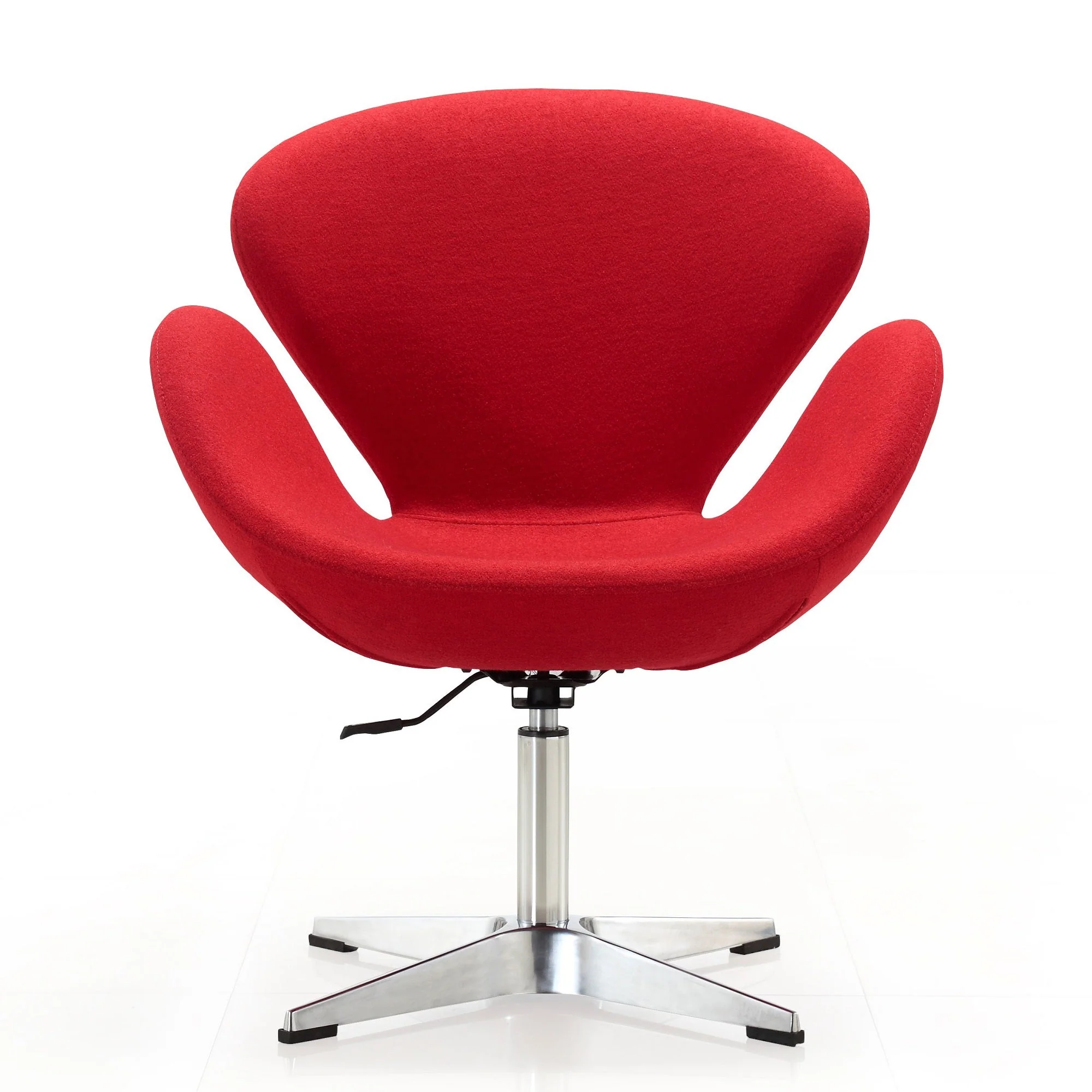 Raspberry Adjustable Swivel Chair in Red and Polished Chrome (set of 2) - Image 4