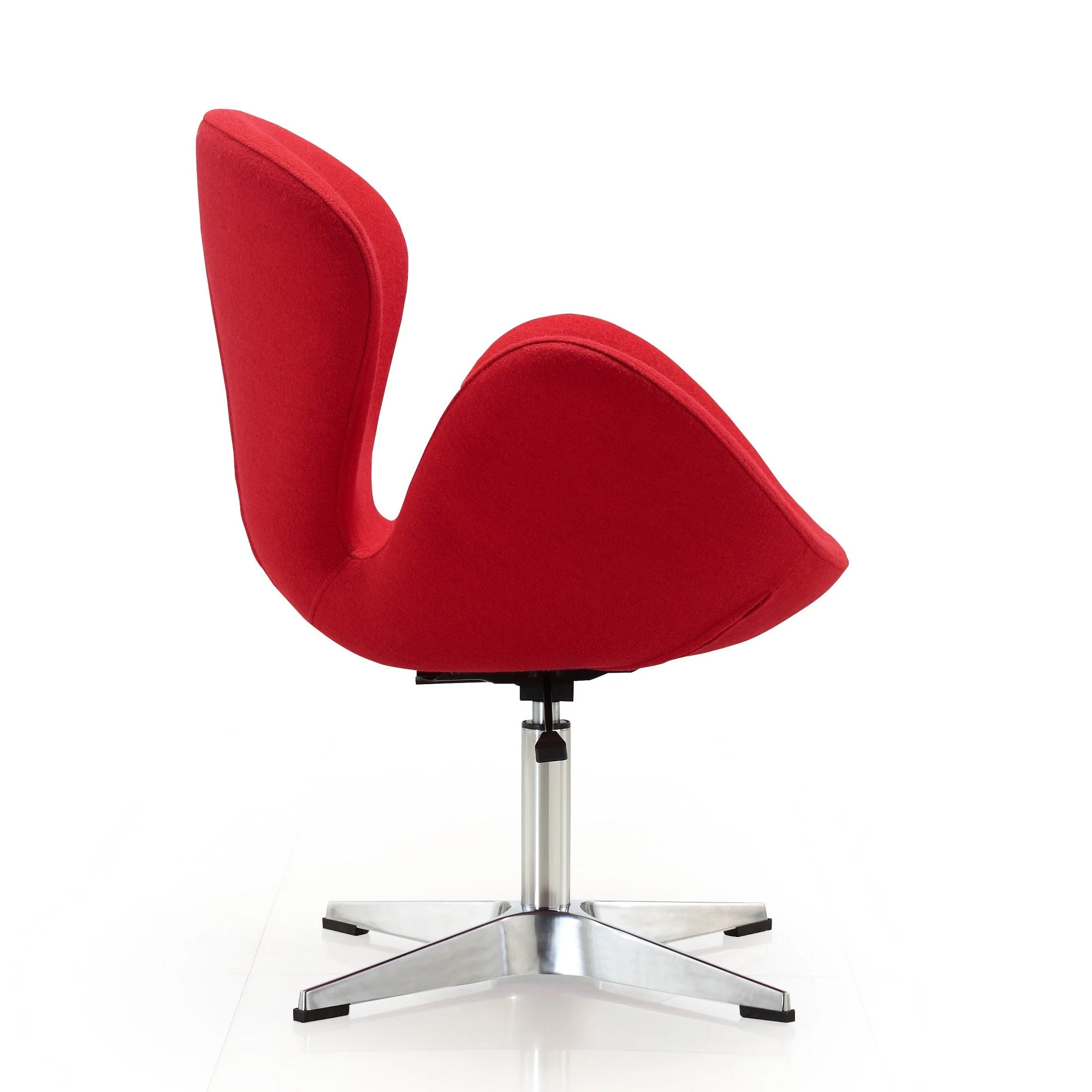 Raspberry Adjustable Swivel Chair in Red and Polished Chrome (set of 2) - Image 5
