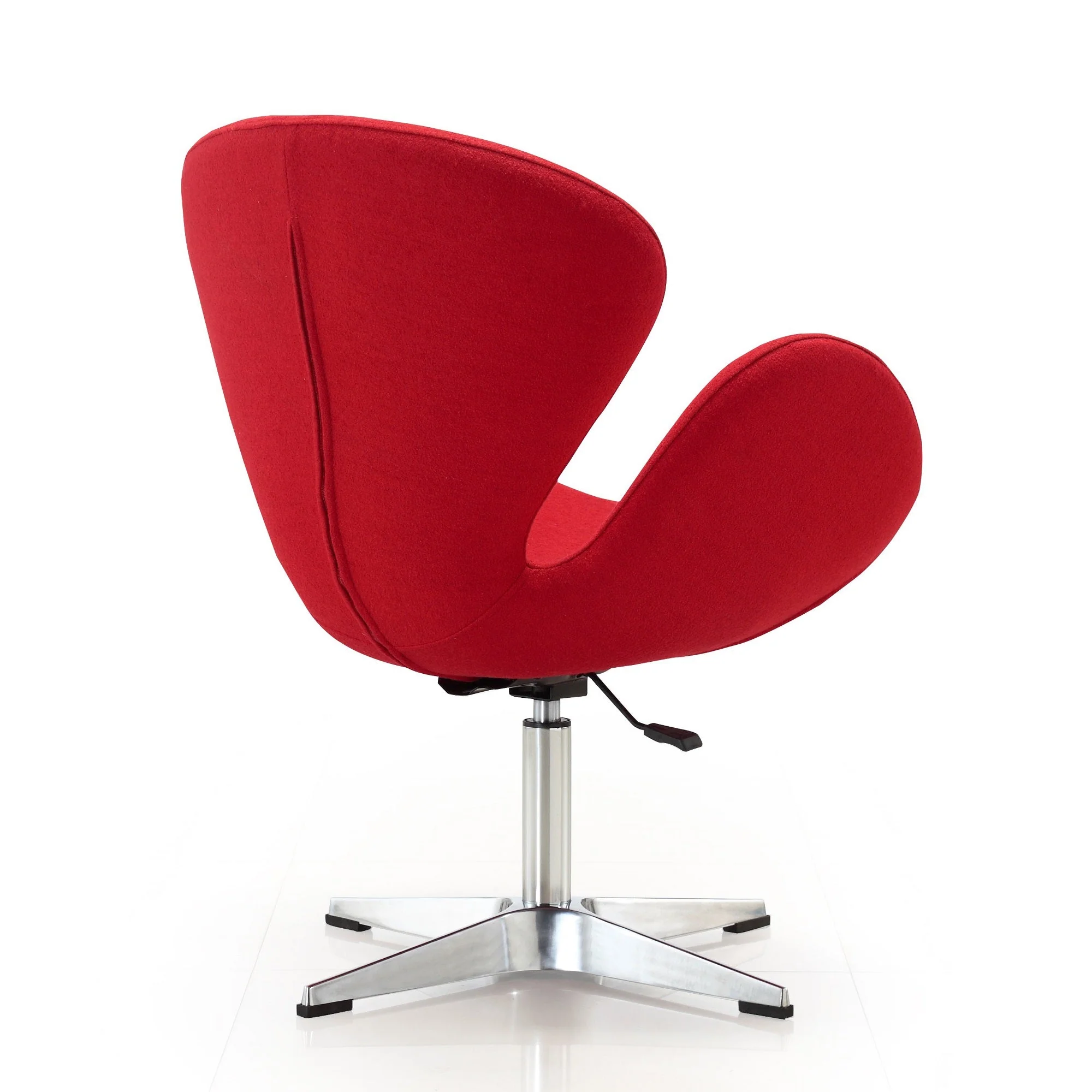 Raspberry Adjustable Swivel Chair in Red and Polished Chrome (set of 2) - Image 6