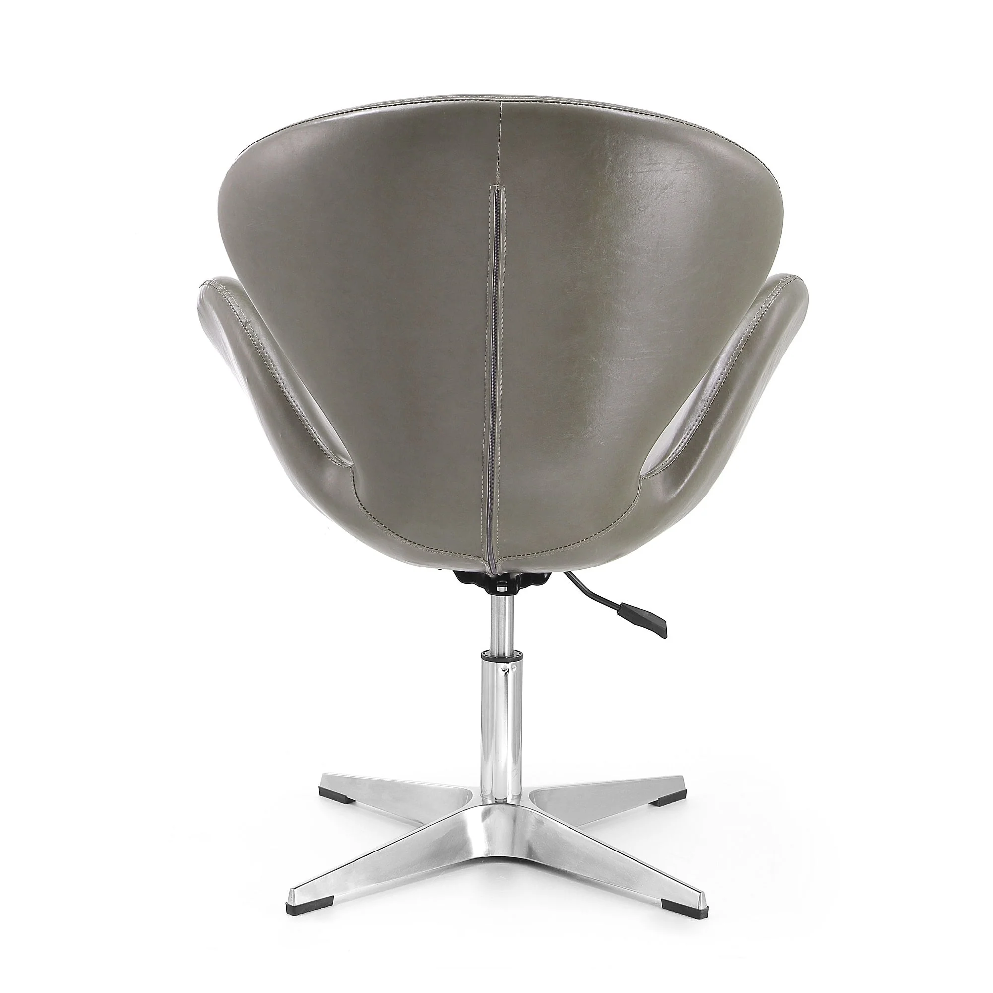 Raspberry Faux Leather Adjustable Swivel Chair in Pebble and Polished Chrome - Image 7