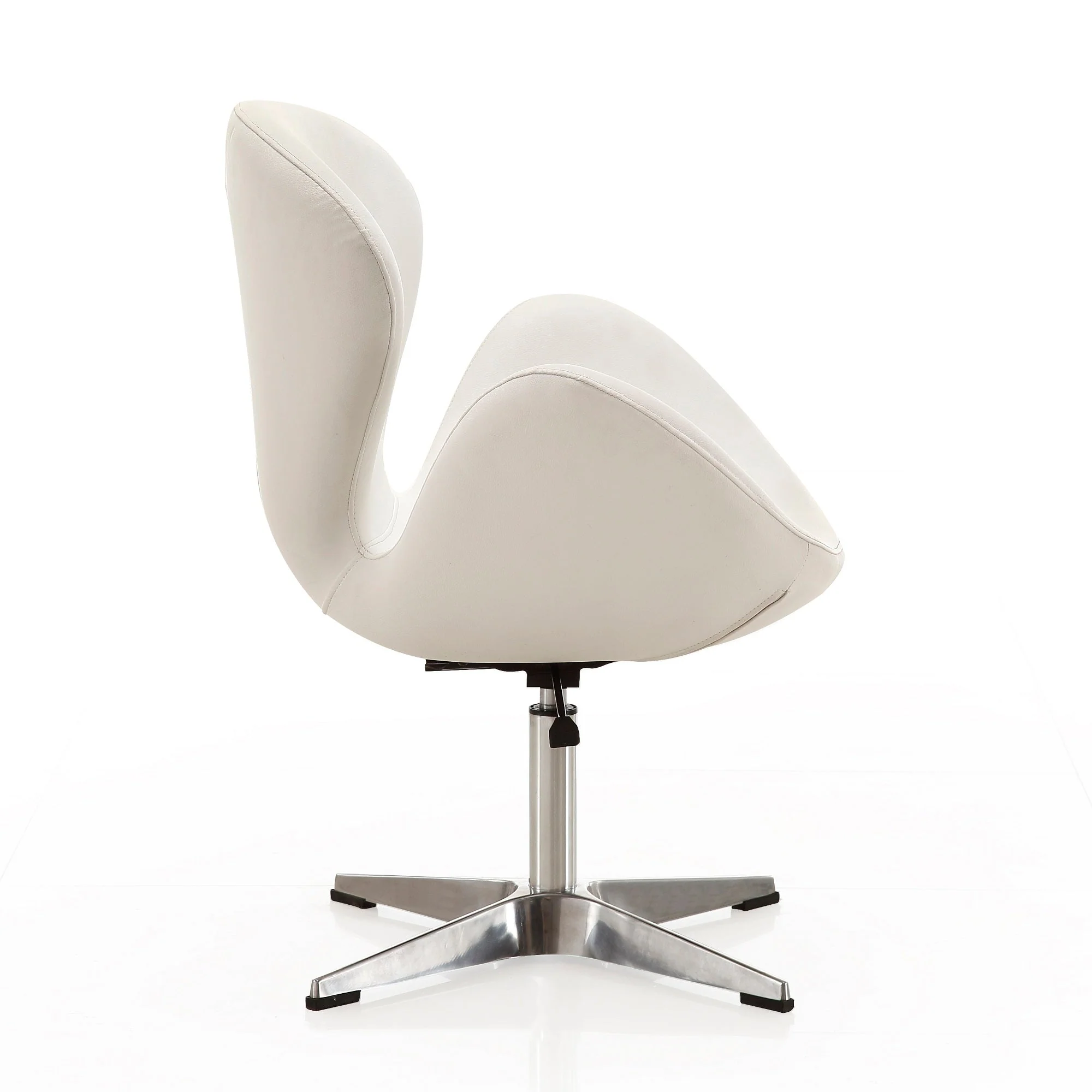 Raspberry Faux Leather Adjustable Swivel Chair in White and Polished Chrome - Image 5