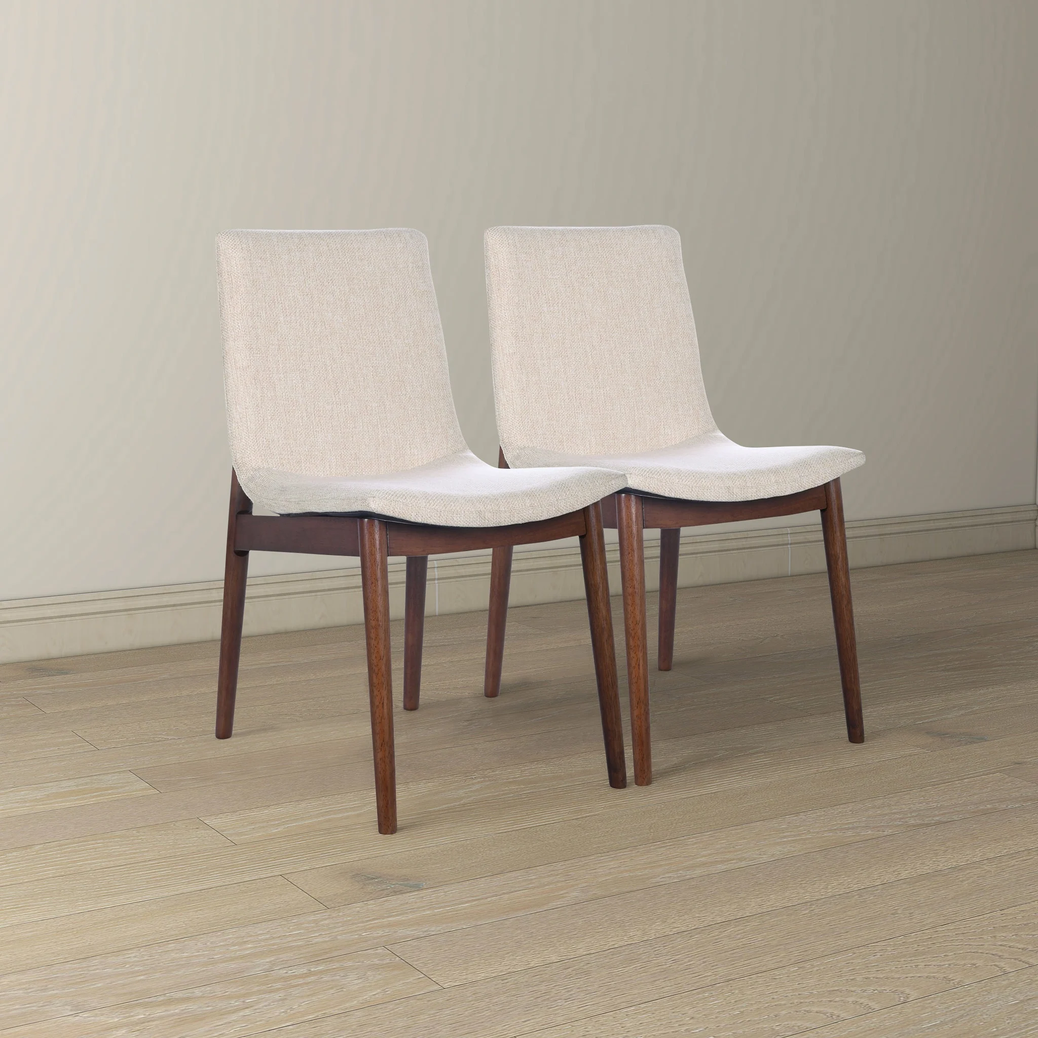 Ravel Beige Fabric Dining Chair Set of 2 - Image 4