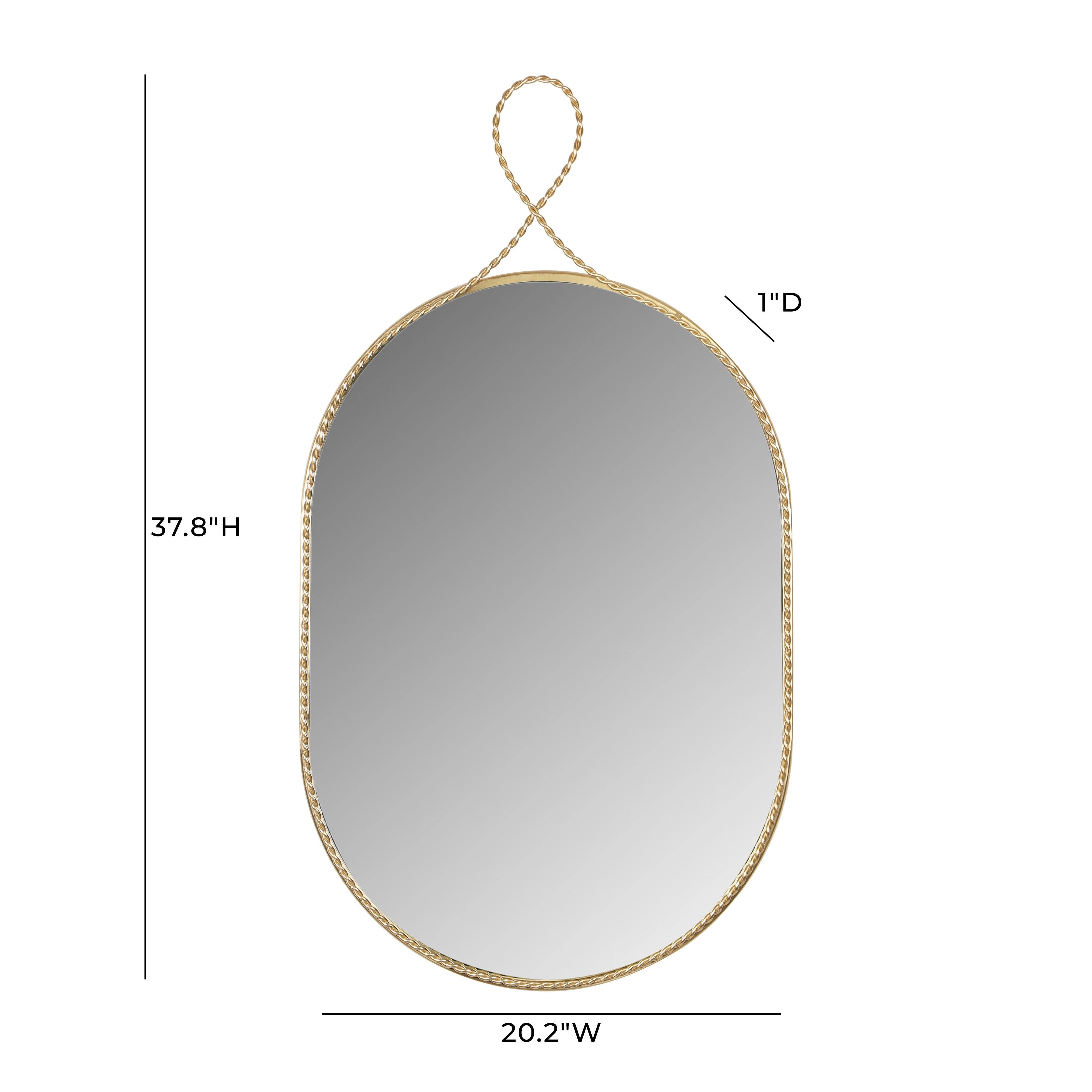 Ravina Braided Brass Oval Wall Mirror - Image 6