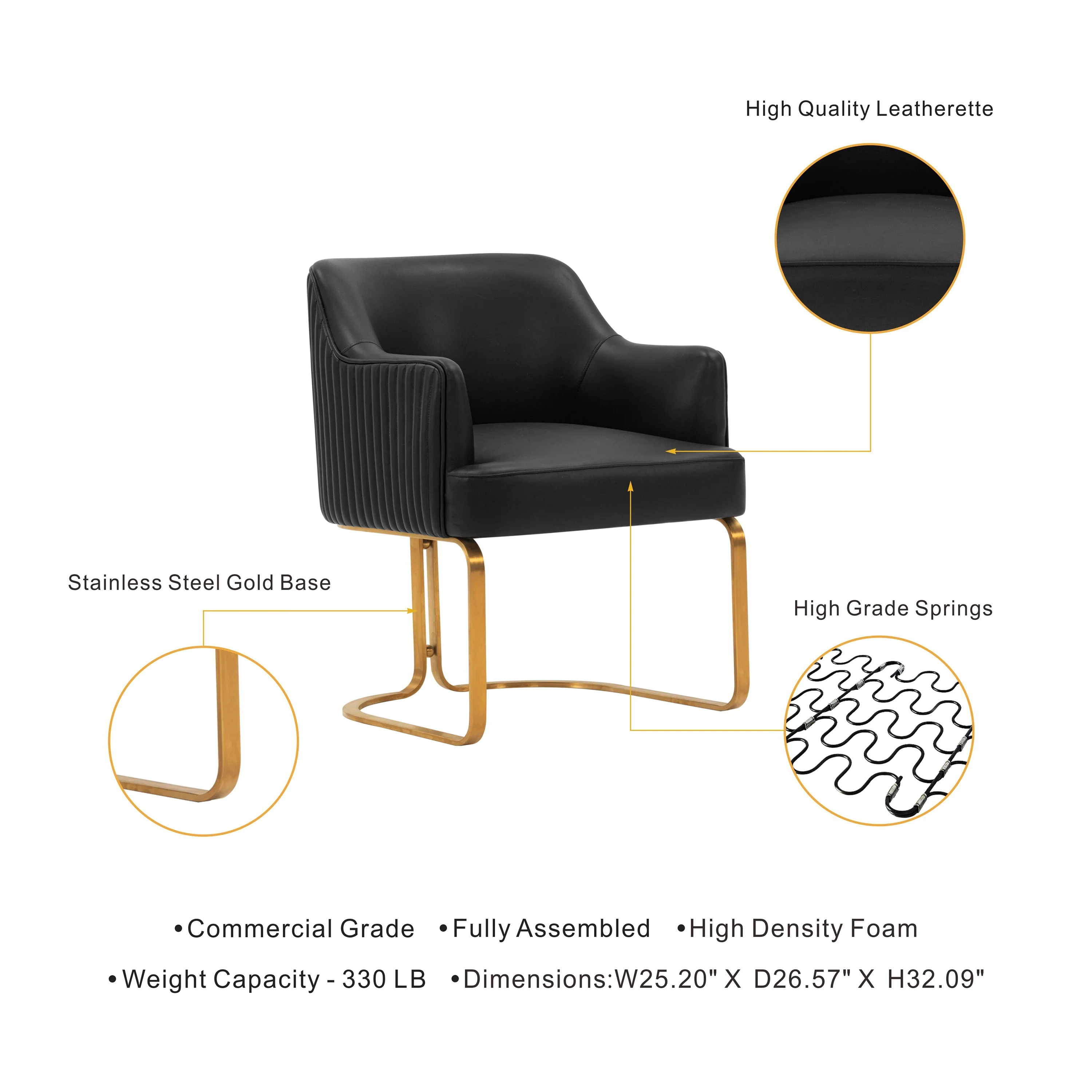 Raya Dining Armchair in Black (set of 2) - Image 4