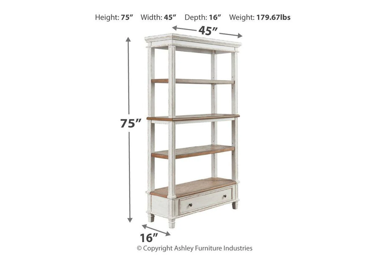 Realyn Brown/White 75" Bookcase - Image 4