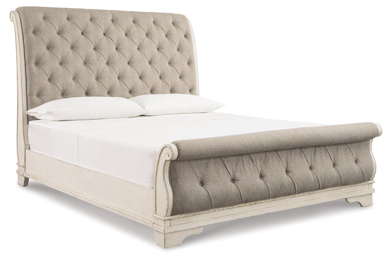 Realyn Chipped White King Sleigh Bed - Image 10