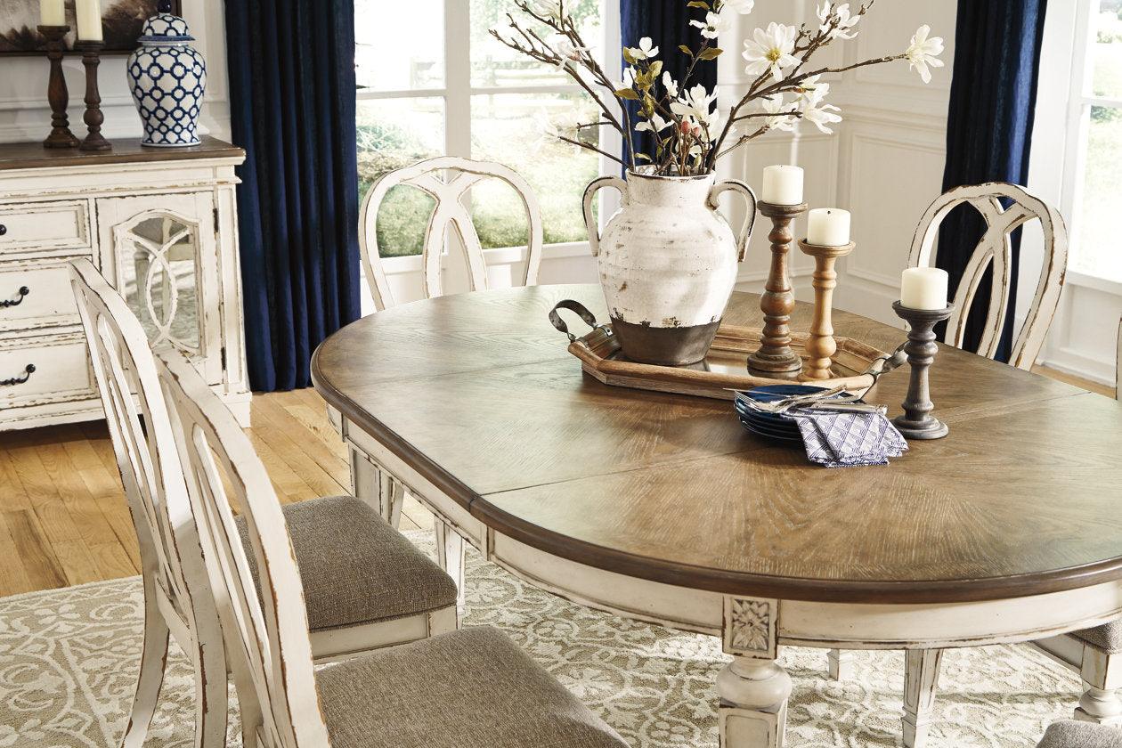 Realyn Chipped White Oval Dining Extension Table - Image 3