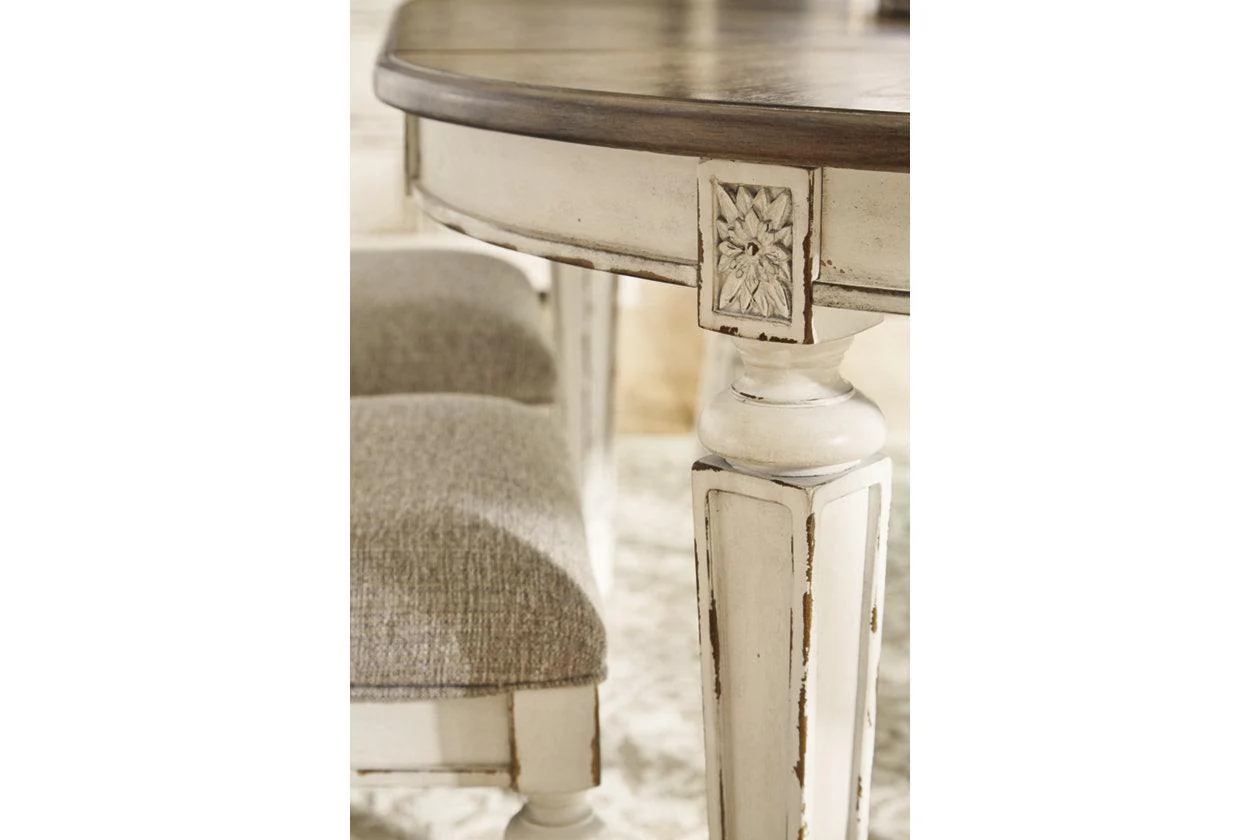 Realyn Chipped White Oval Dining Extension Table - Image 4