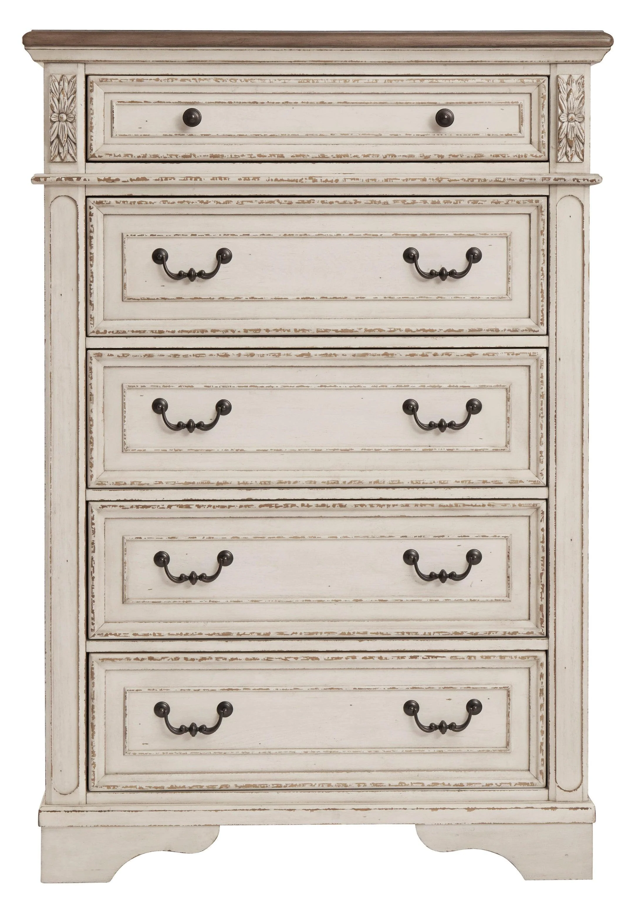 Realyn Chipped White Upholstered Panel Bedroom Set - Image 6